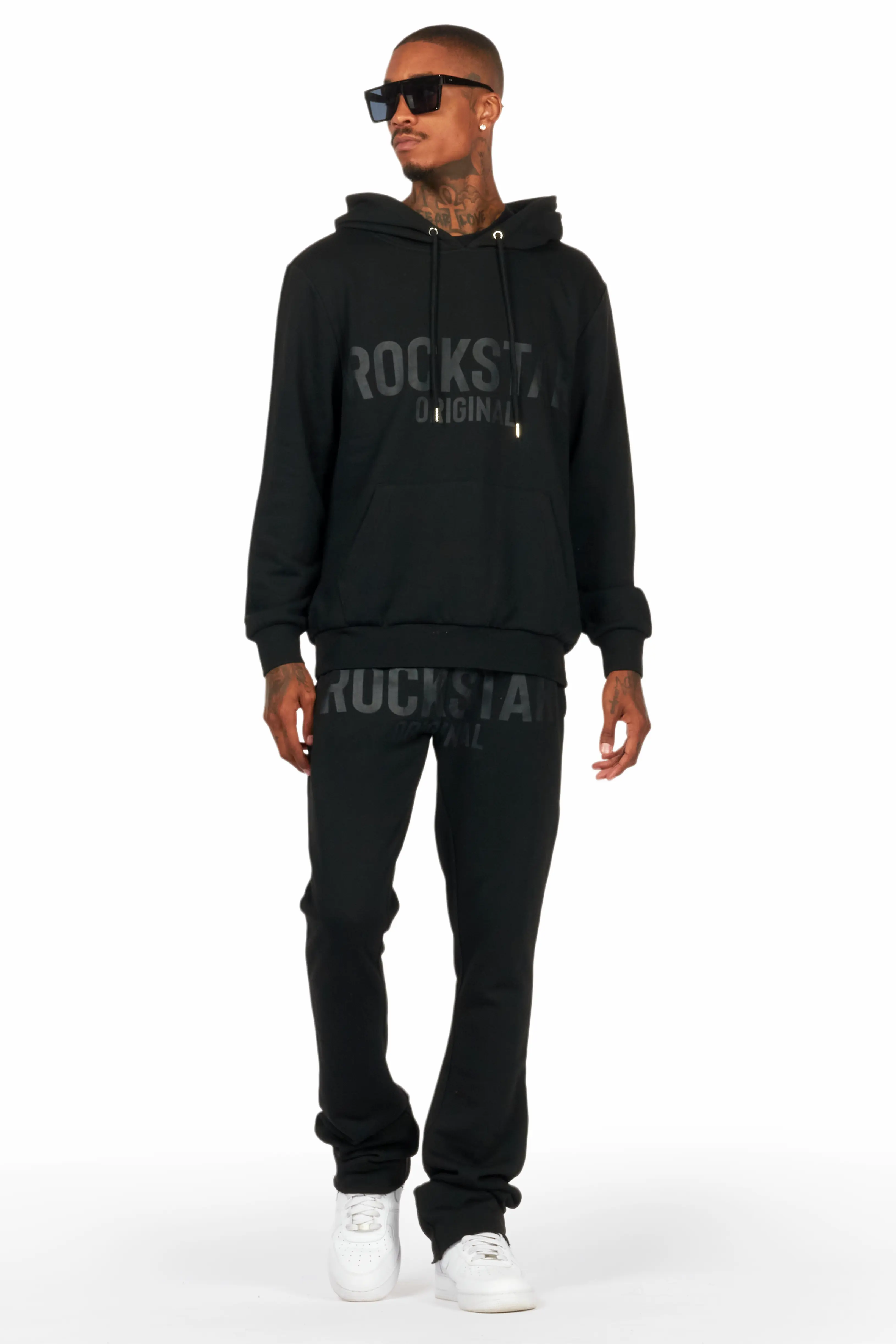 Evan Black Stacked Flare Track Set - Image 2