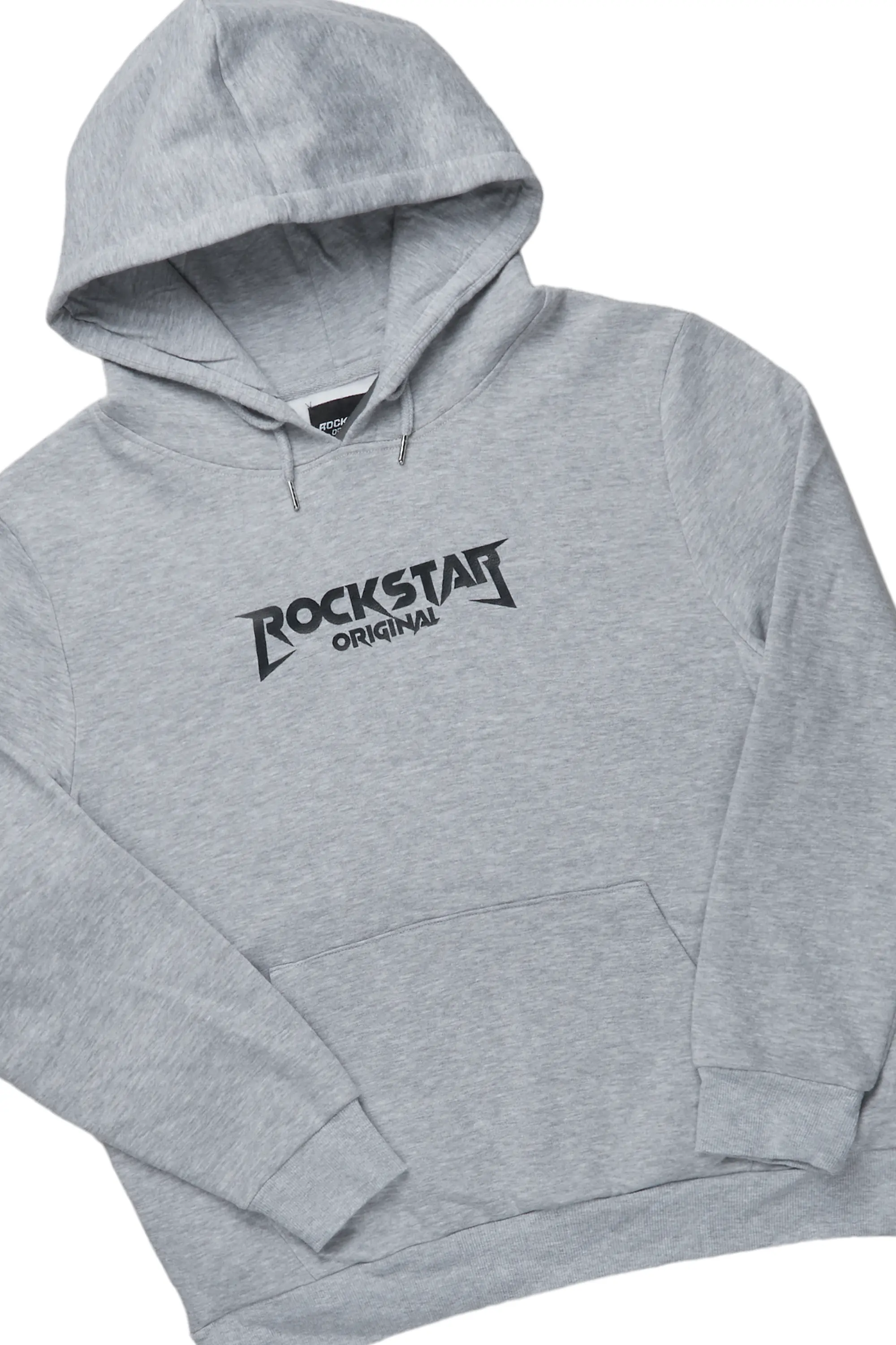 Rory Grey Hoodie Super Stacked Flare Pant Set - Image 2