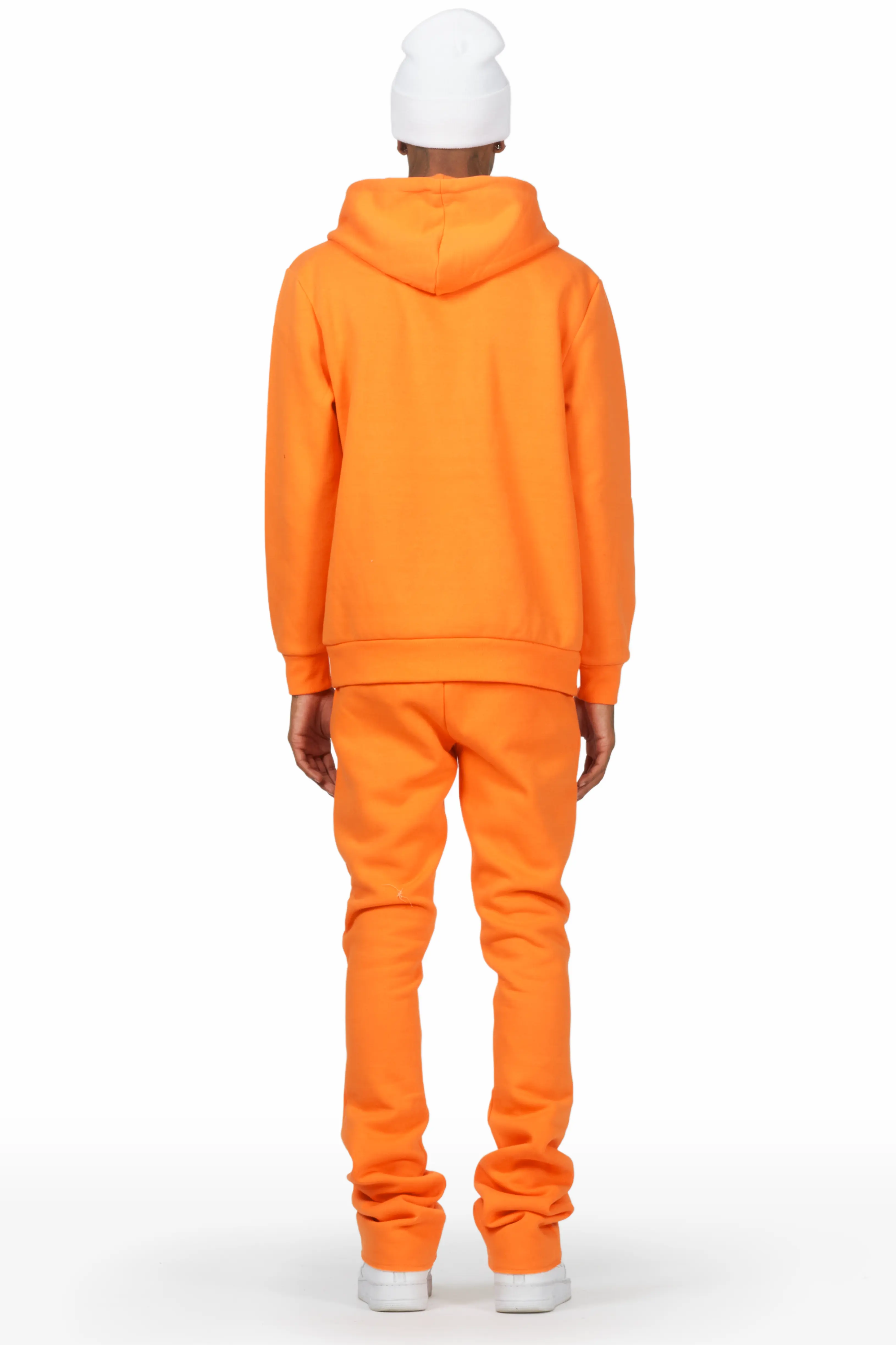 Draven Orange Hoodie/Stacked Flare Track Pant Set - Image 4