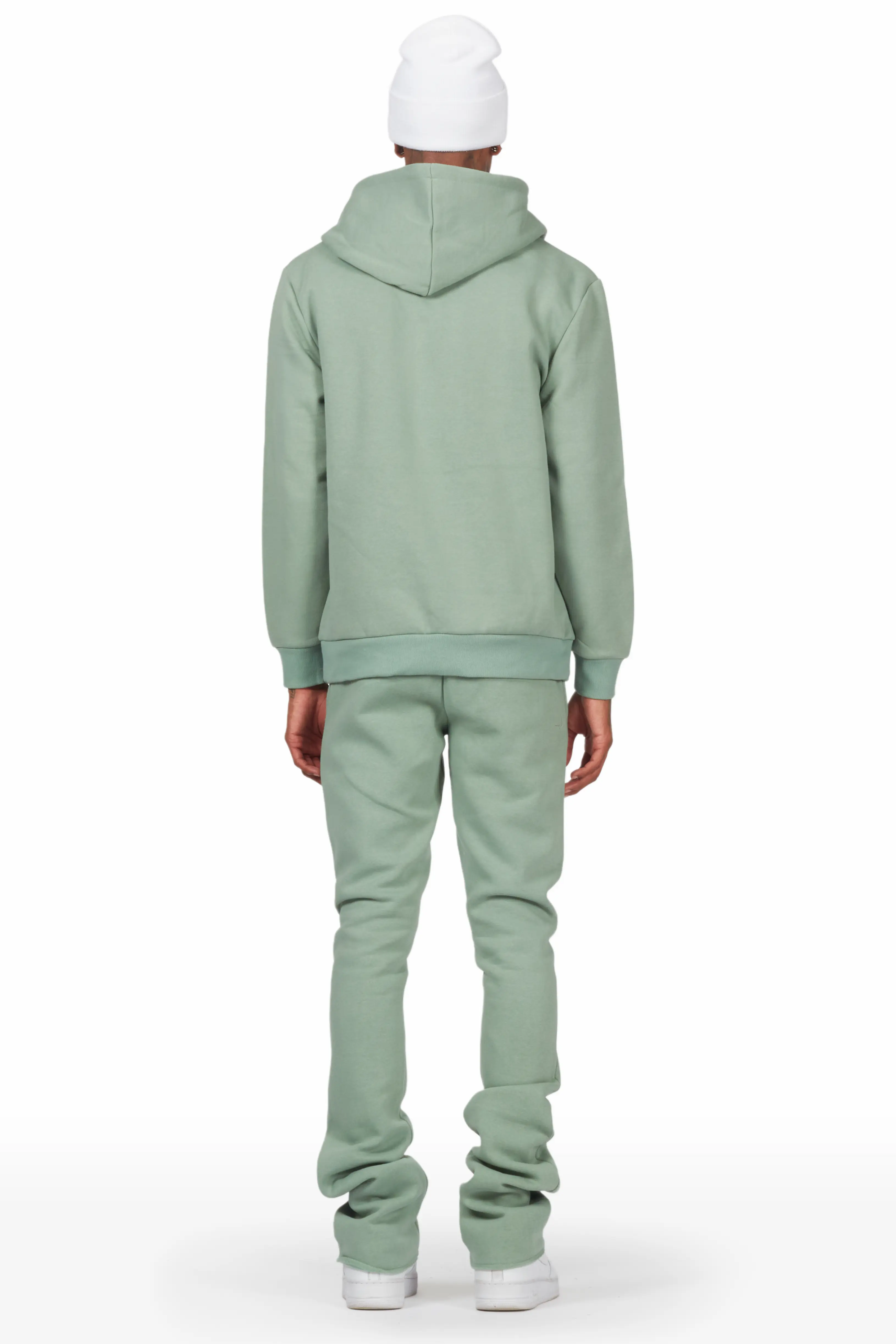 Draven Sage Hoodie/Stacked Flare Track Pant Set - Image 4