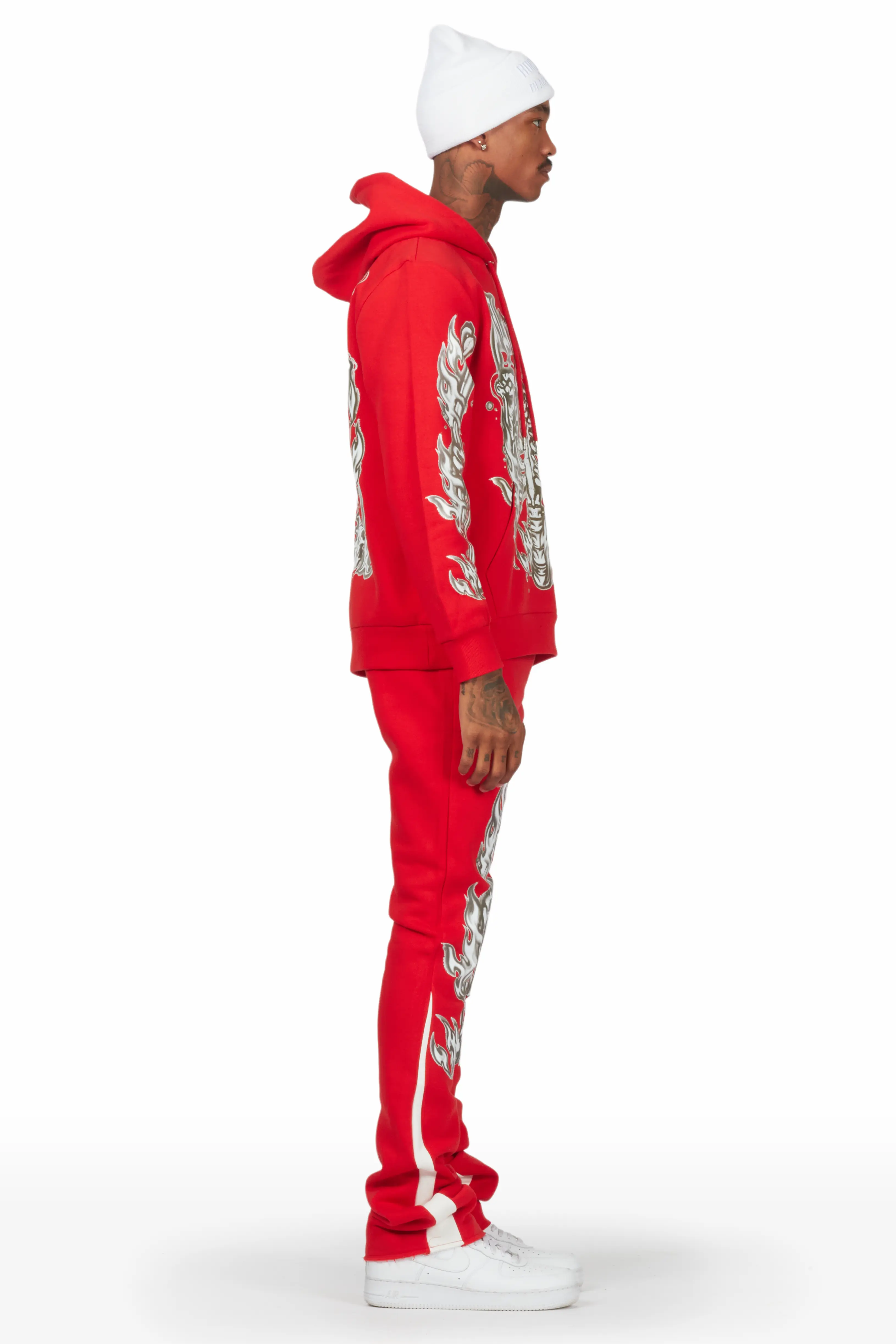 Skelly Red Hoodie Stacked Flare Track Set - Image 3