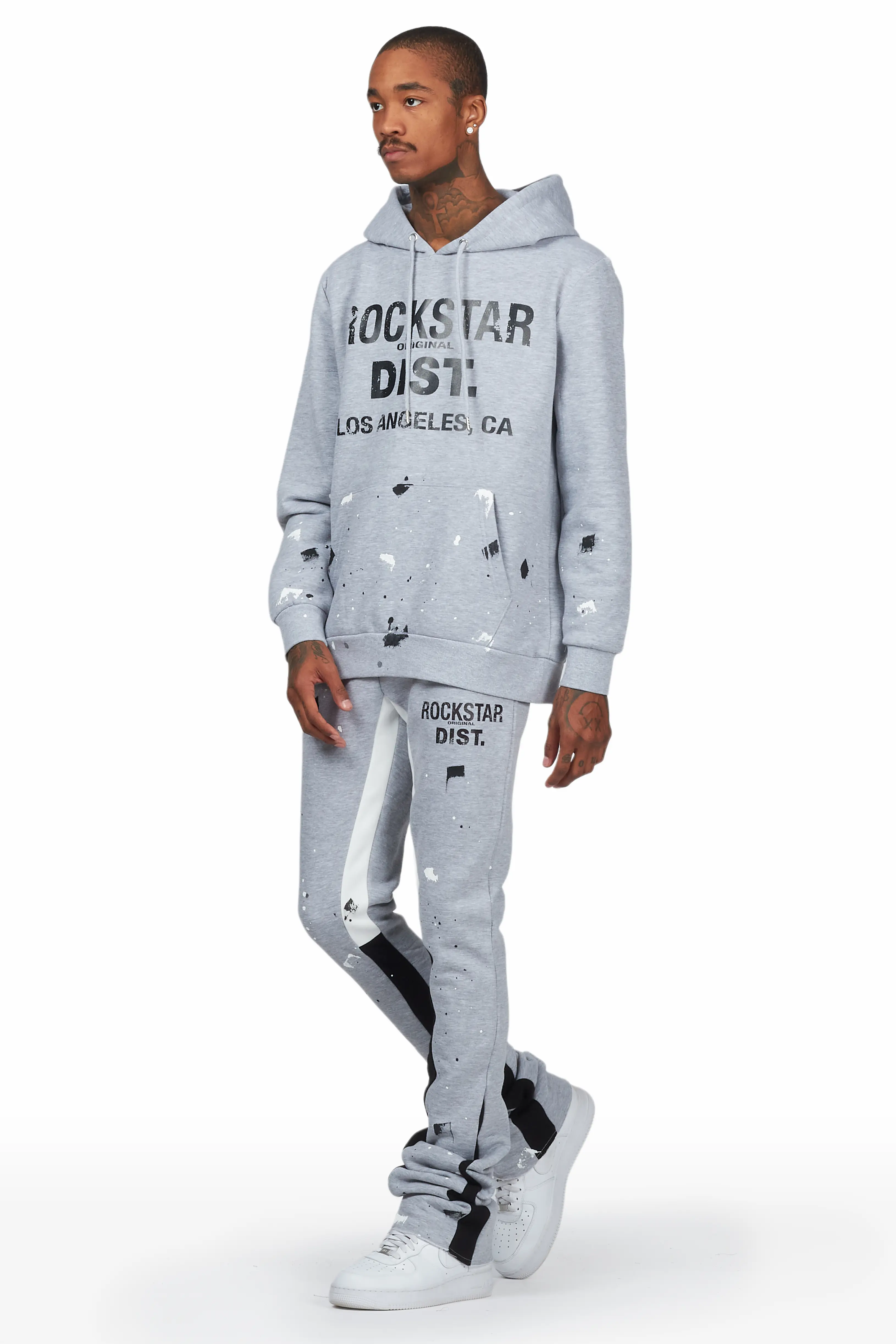 Scottie Grey/Black Hoodie Super Stacked Flare Track Set - Image 3