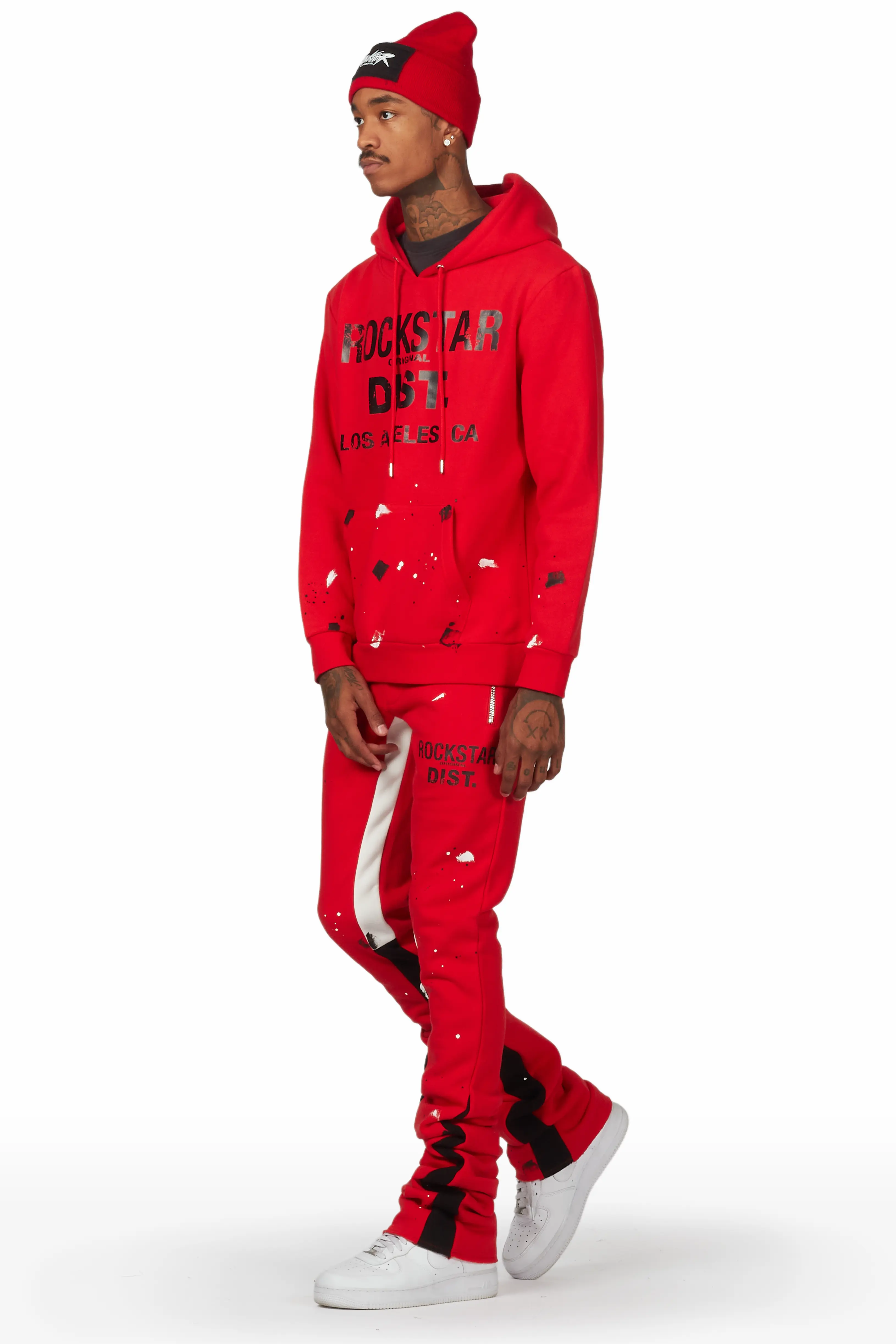 Scottie Red Hoodie Super Stacked Flare Track Set - Image 2