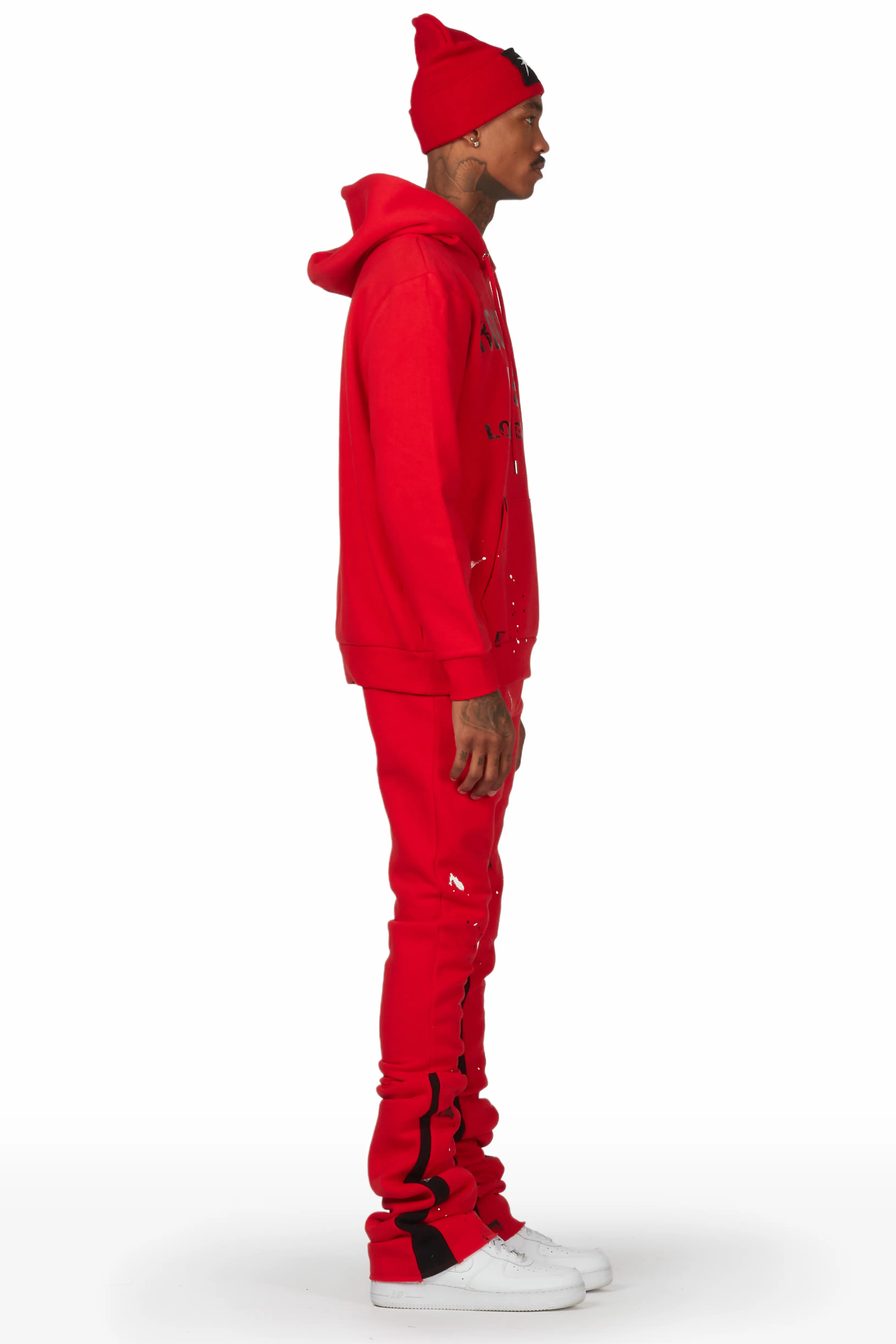 Scottie Red Hoodie Super Stacked Flare Track Set - Image 3