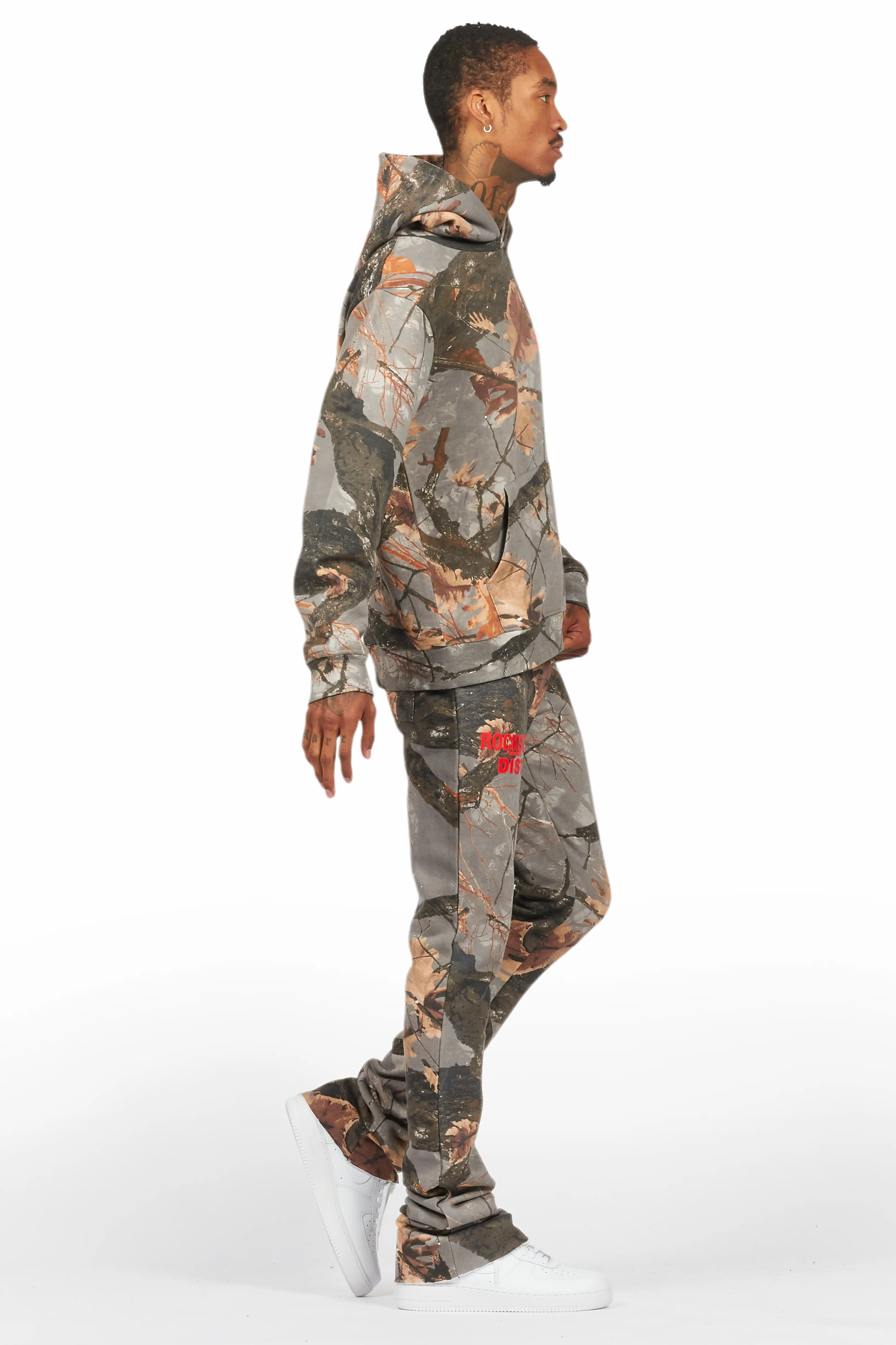 Tabby Beige Graphic Stacked Flare Track Set - Image 3