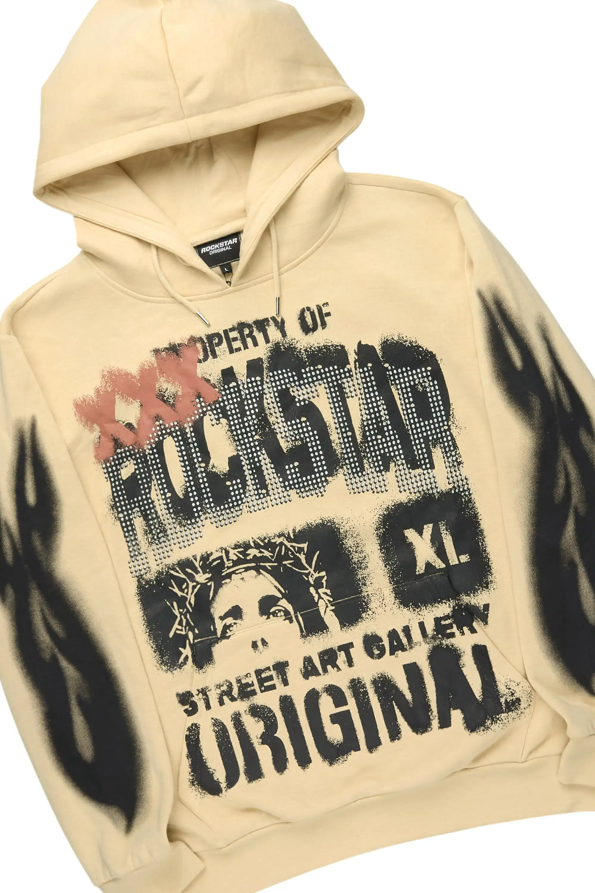 Kyo Beige Hoodie Stacked Track Set - Image 6