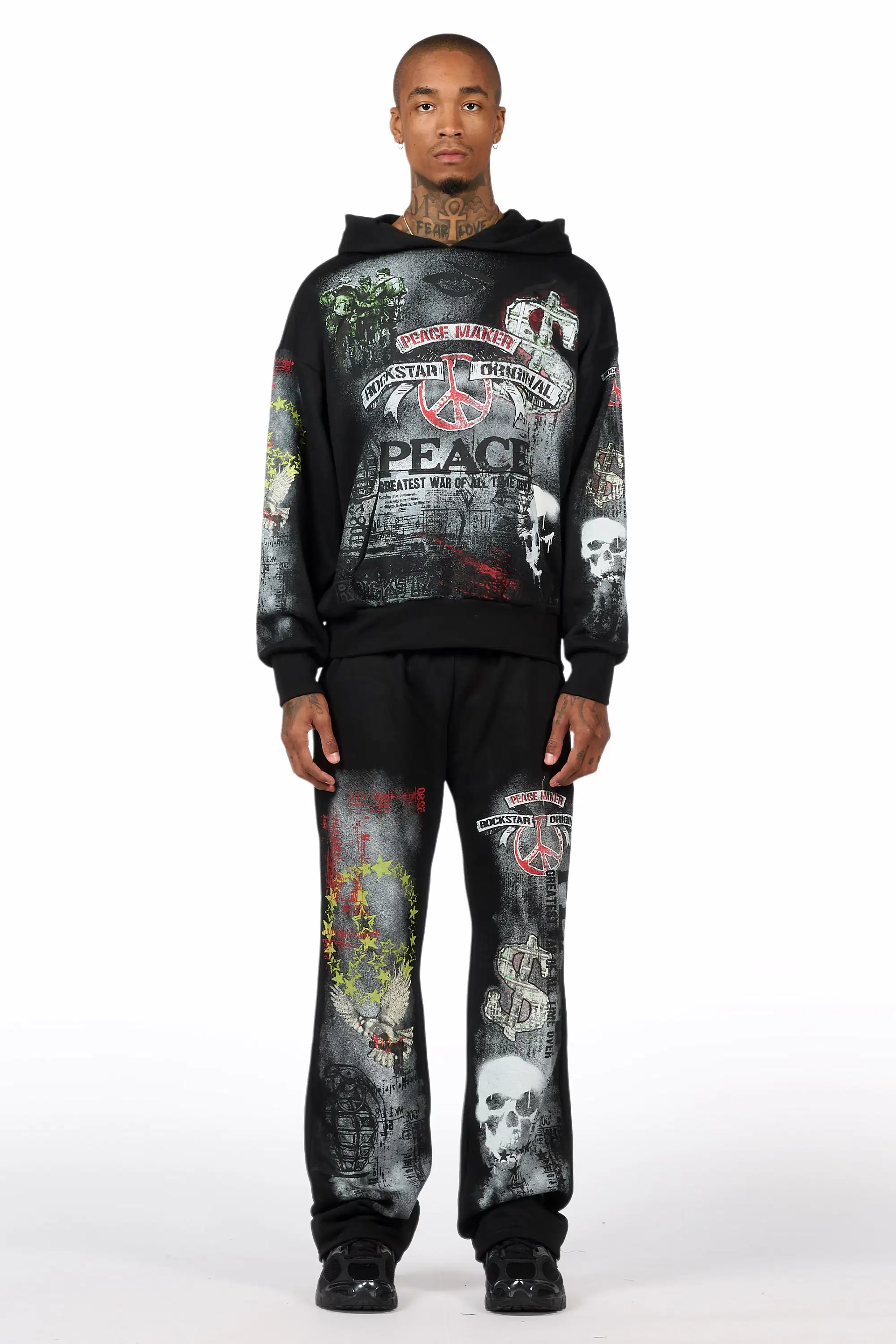 Seiko Black Hoodie Stacked Track Set - Image 2