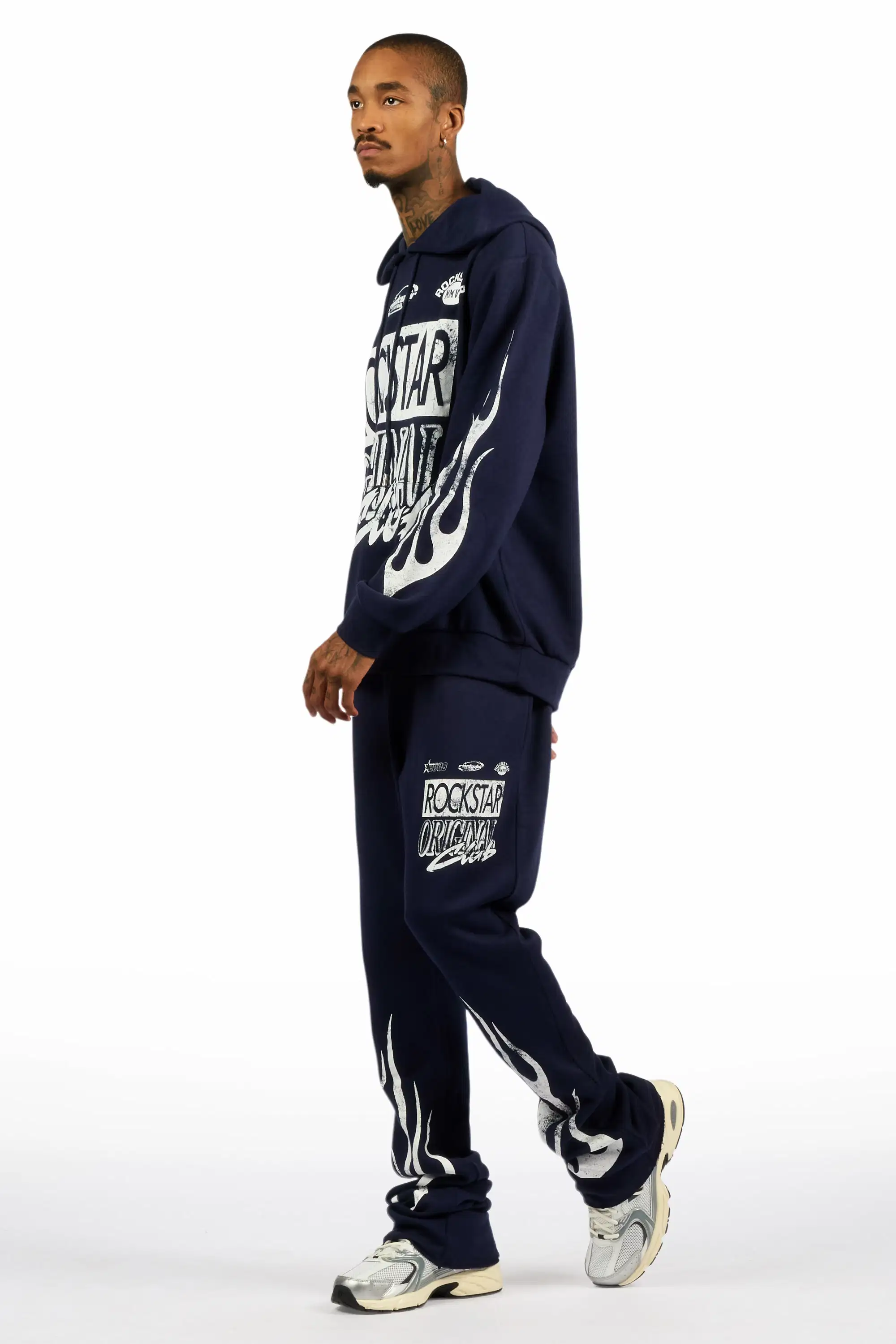 Rylok Navy/White Hoodie Stacked Track Set - Image 5