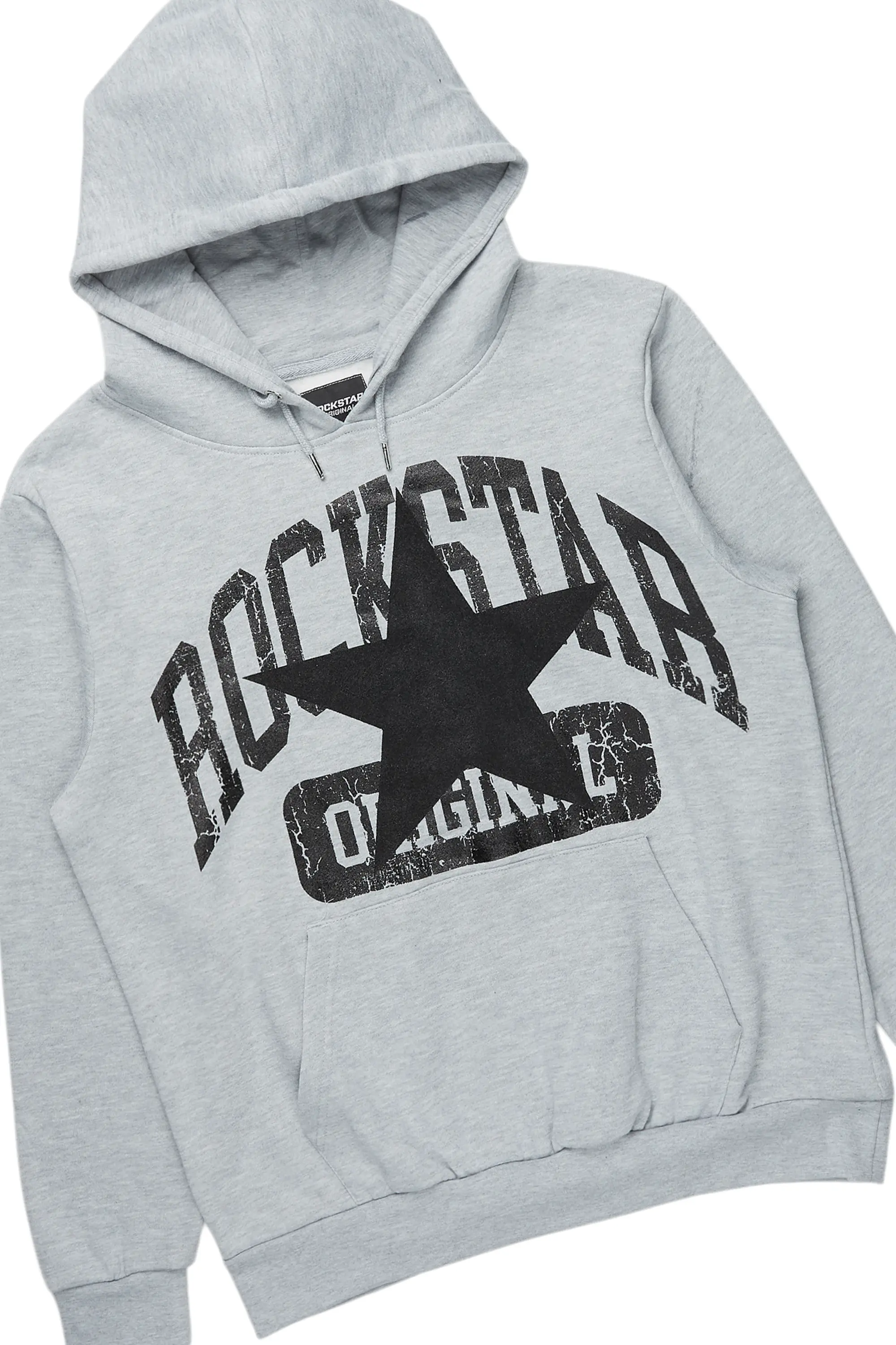 Mallor Heather Grey Baggy Stacked Hoodie Track Set - Image 7