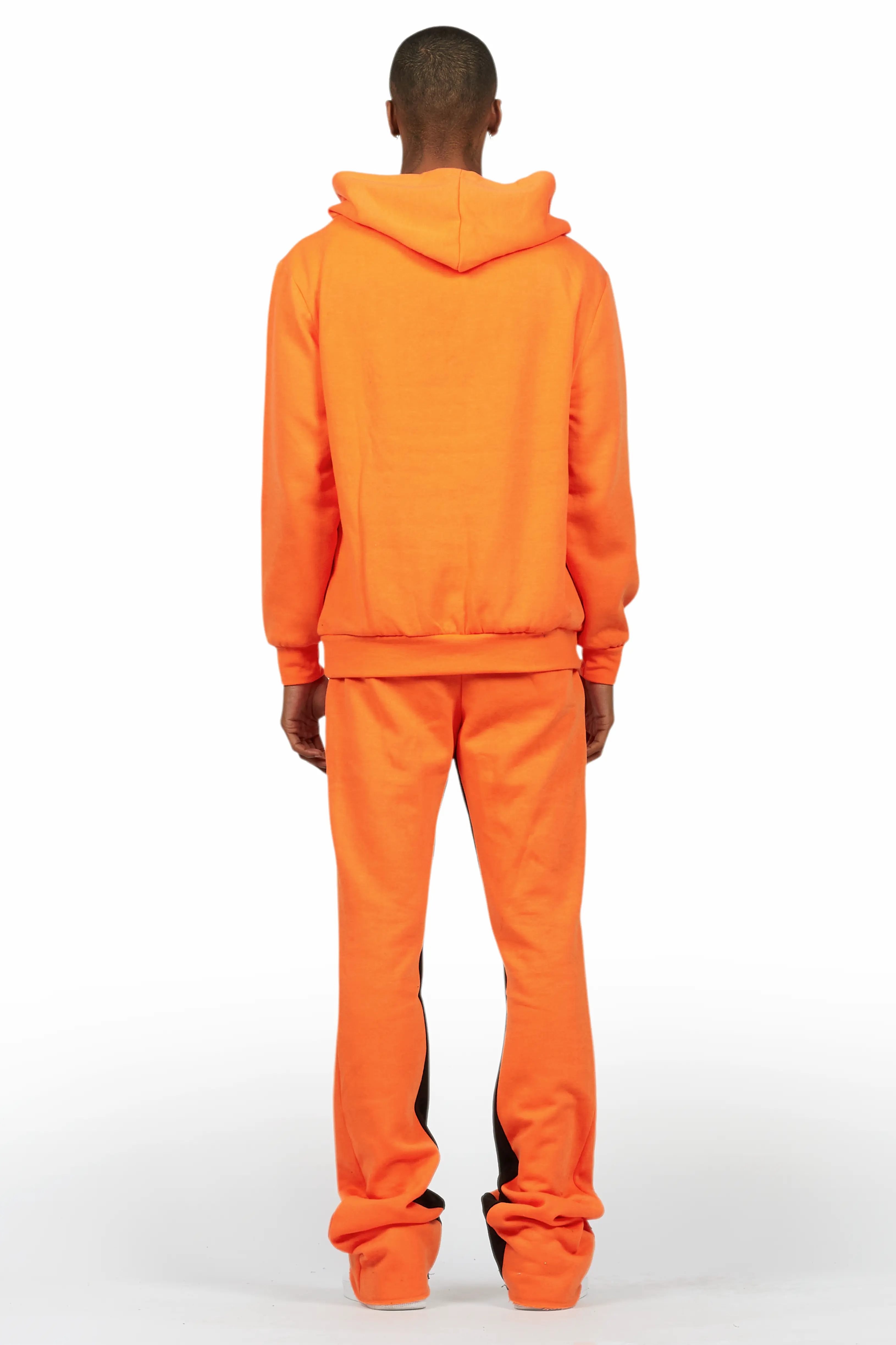 Mallor Orange Baggy Stacked Hoodie Track Set - Image 4