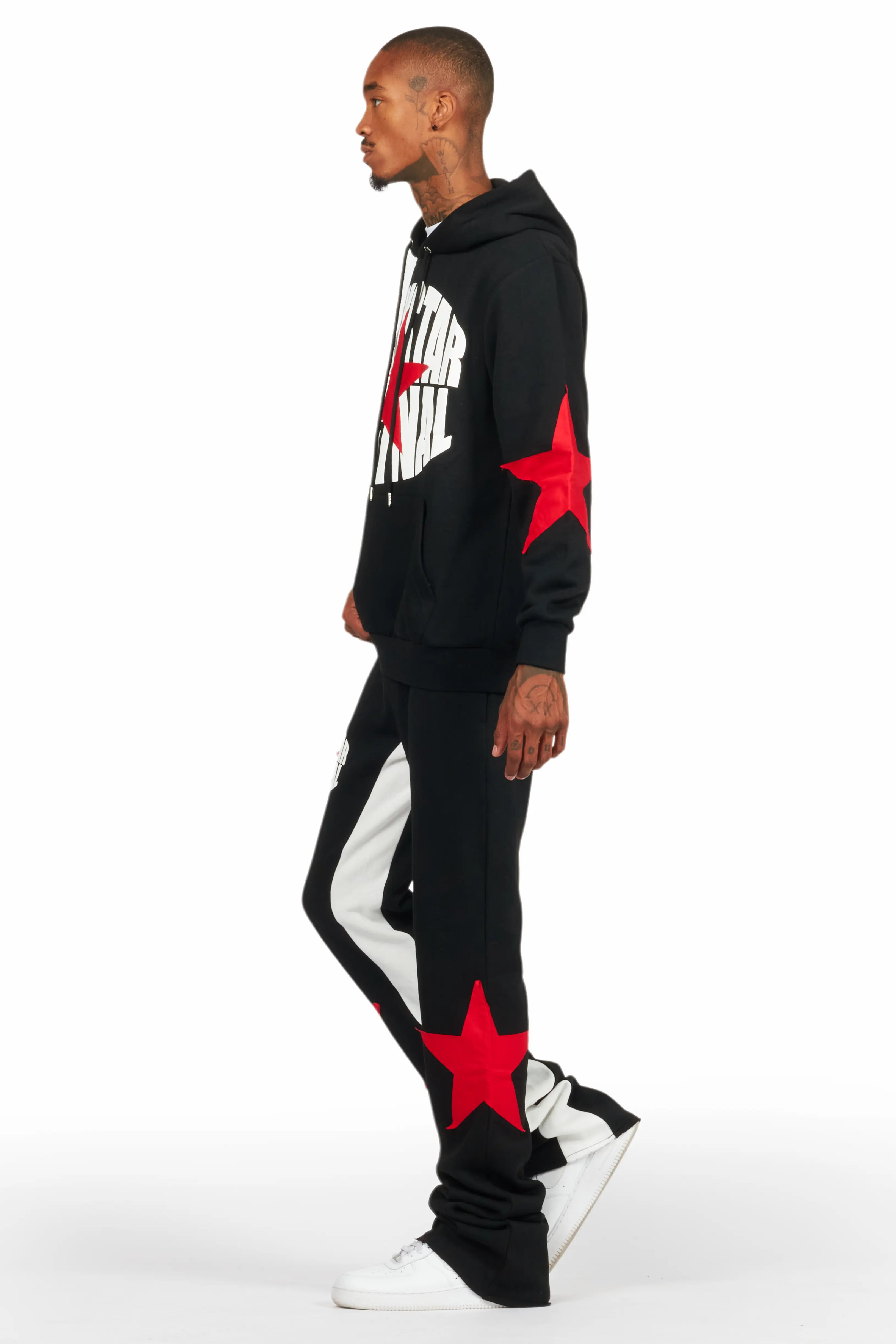 States Black/Red Baggy Stacked Hoodie Track Set - Image 10
