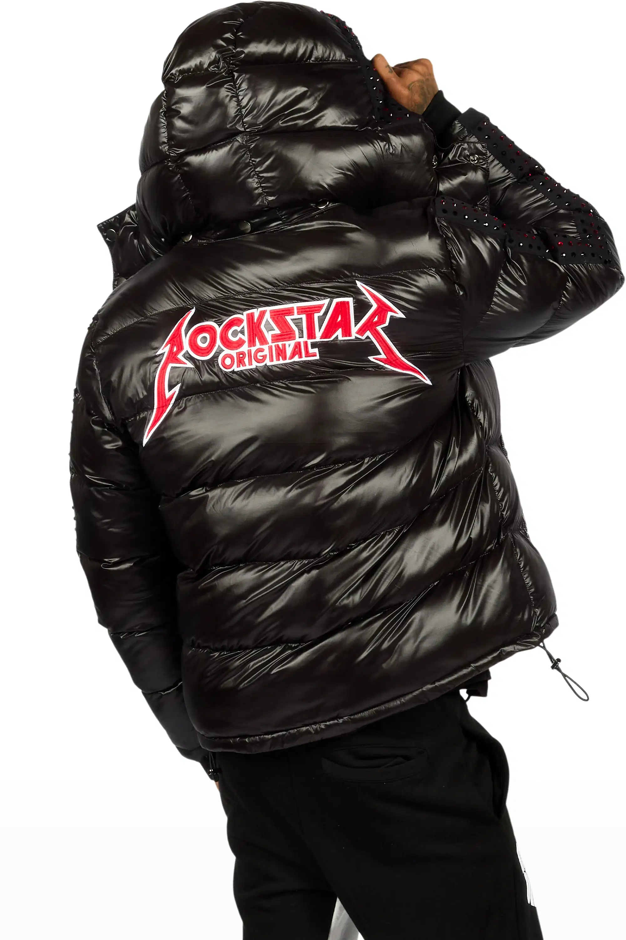 States Black/Red Baggy Stacked Hoodie Track Set - Image 4