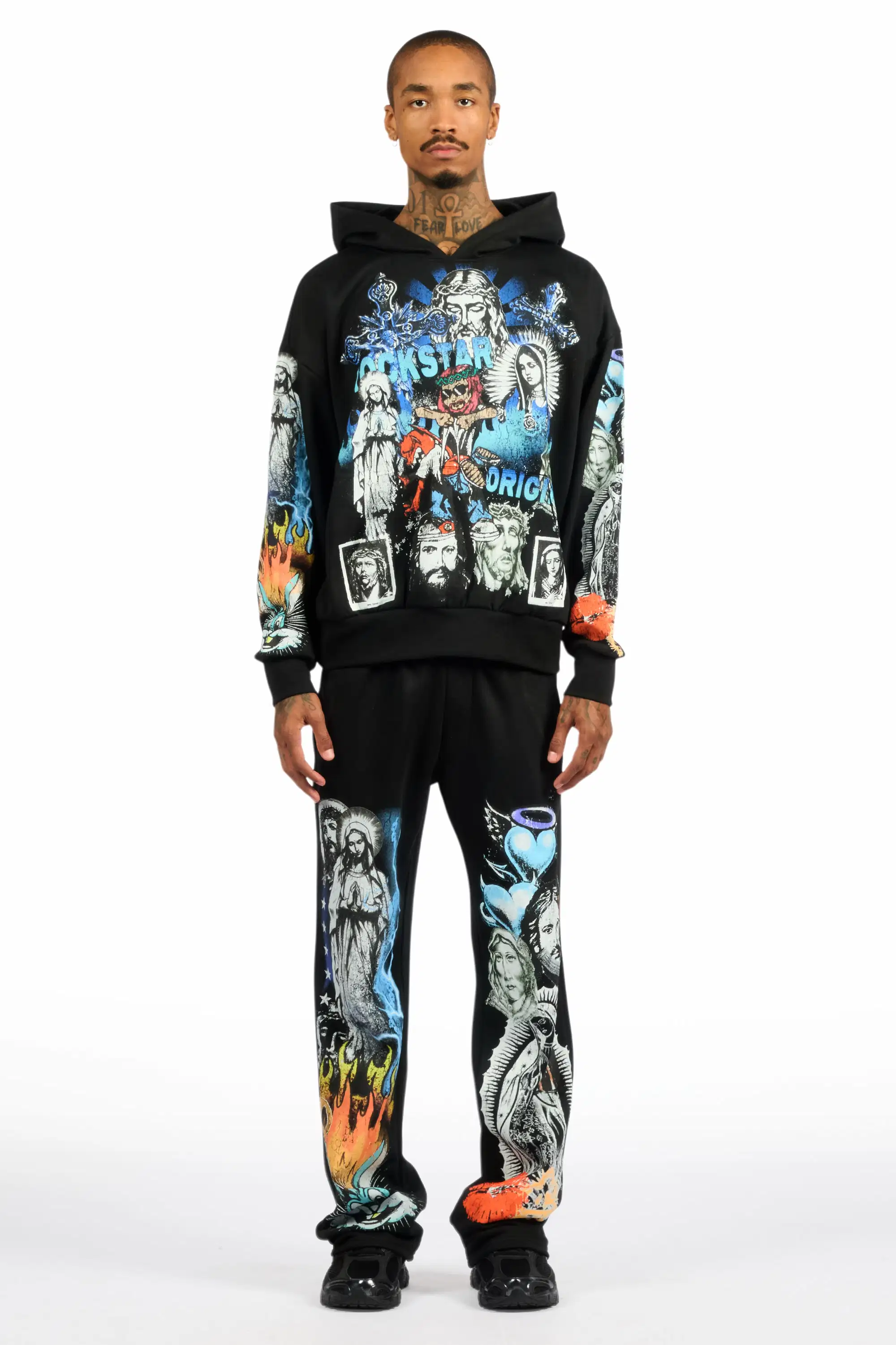 Diyos Black Hoodie/Baggy Pant Track Set - Image 2