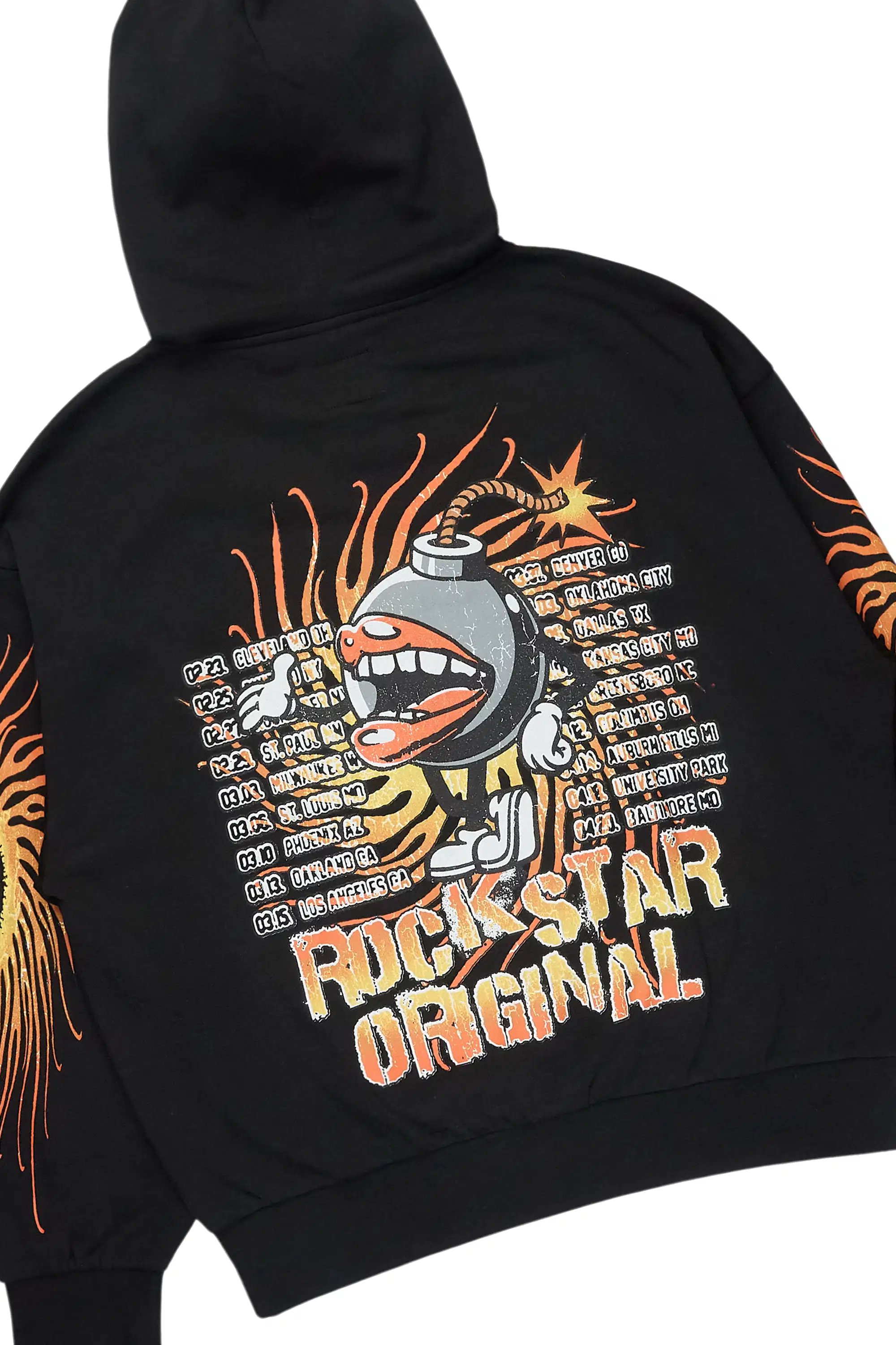 Rock n Roll Black Hoodie/Baggy Pant Track Set - Image 7