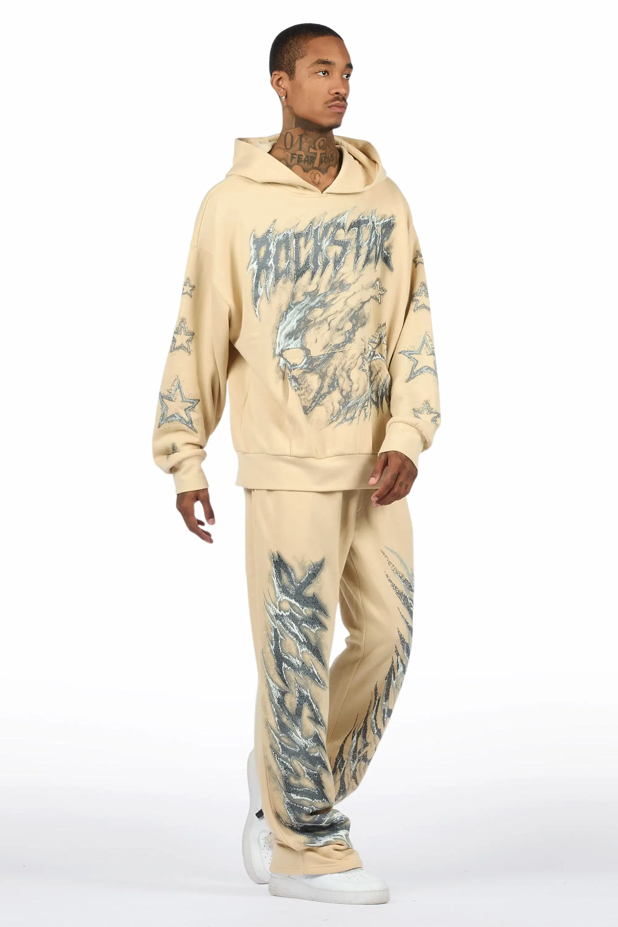Jantra Beige Hoodie/Baggy Pant Track Set - Image 4