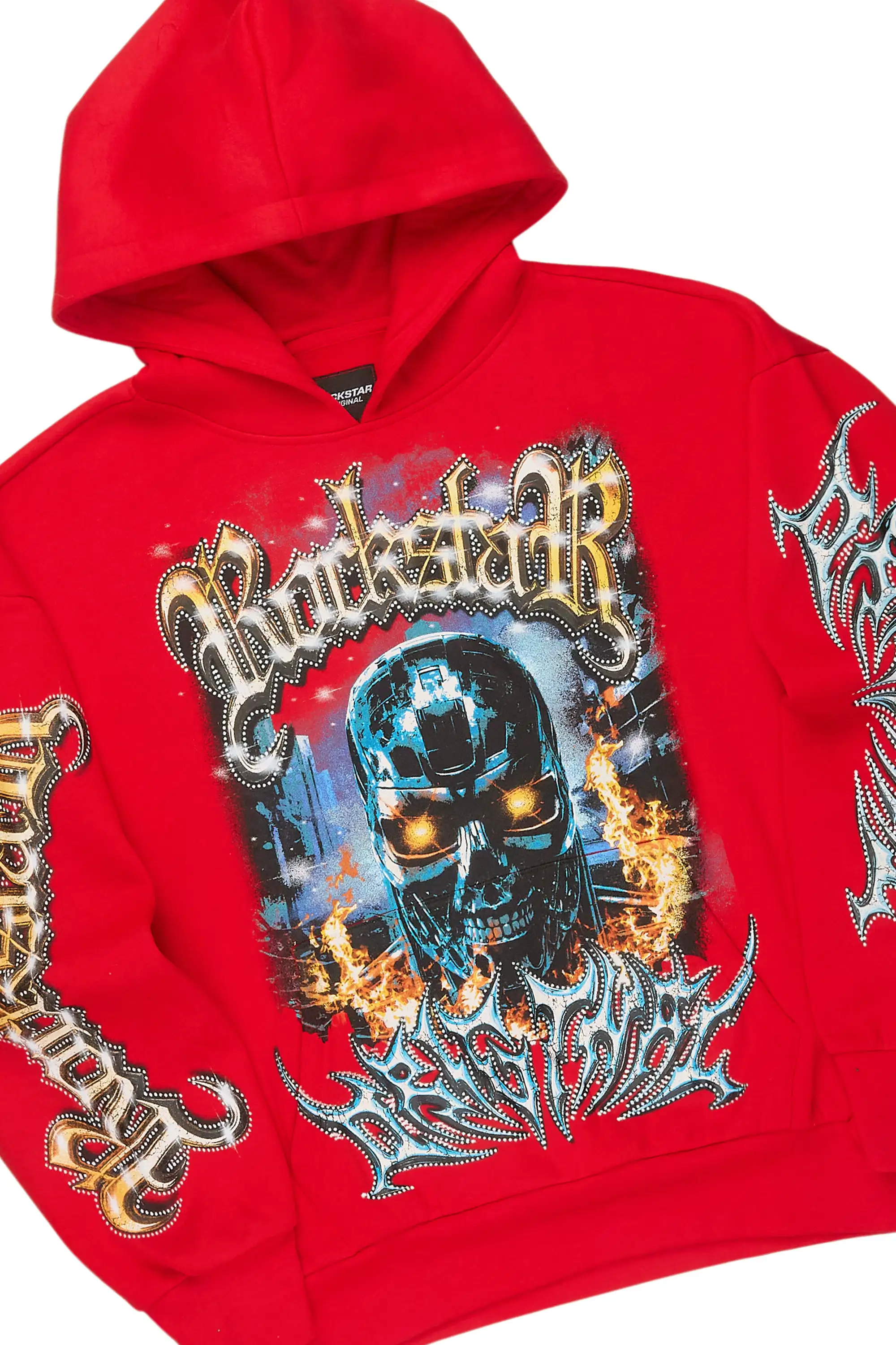 Mesin Red Hoodie/Baggy Pant Track Set - Image 8