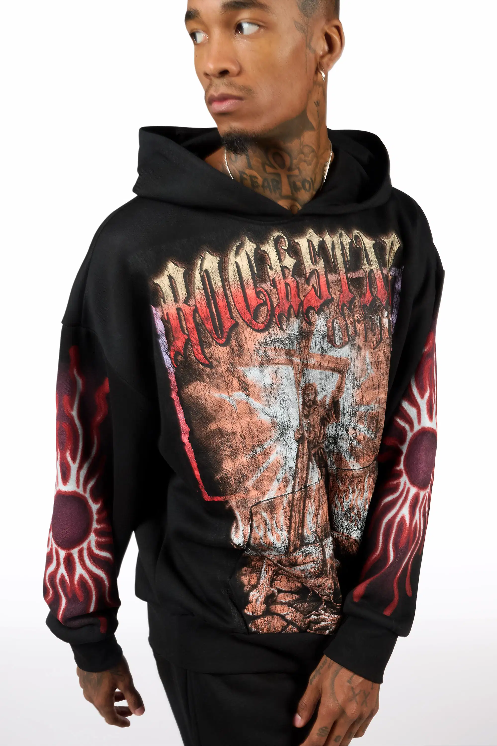 Blazer Black/Red Hoodie/Baggy Pant Track Set - Image 3