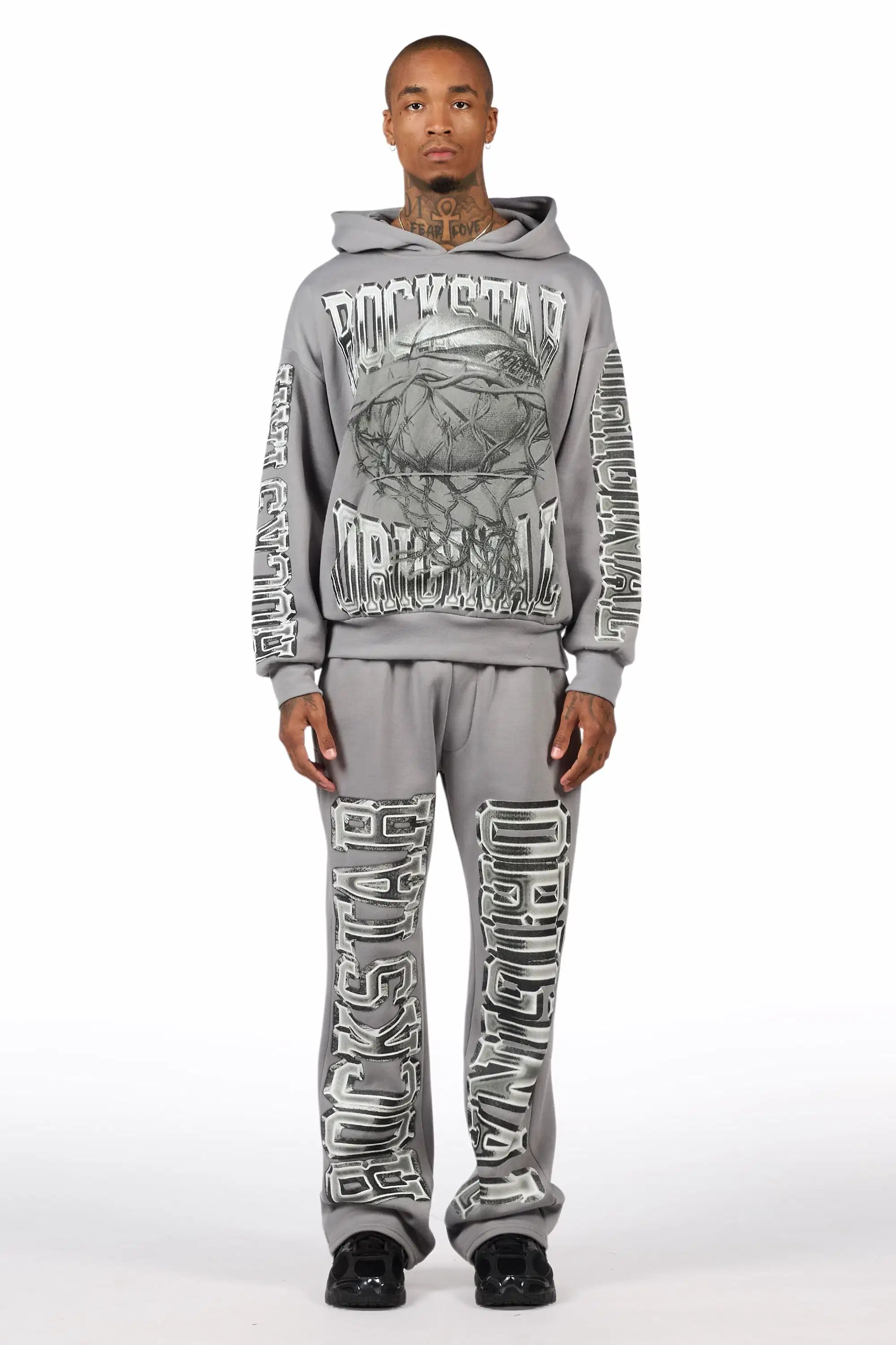 Rleague Grey Hoodie/Baggy Pant Track Set - Image 2