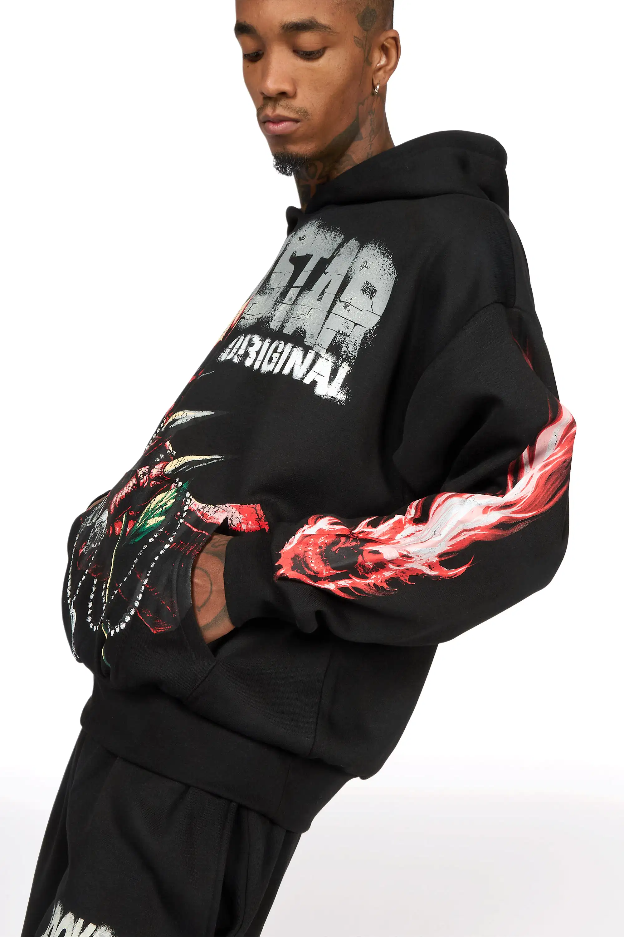 Azyrx Black Hoodie/Baggy Pant Track Set - Image 4