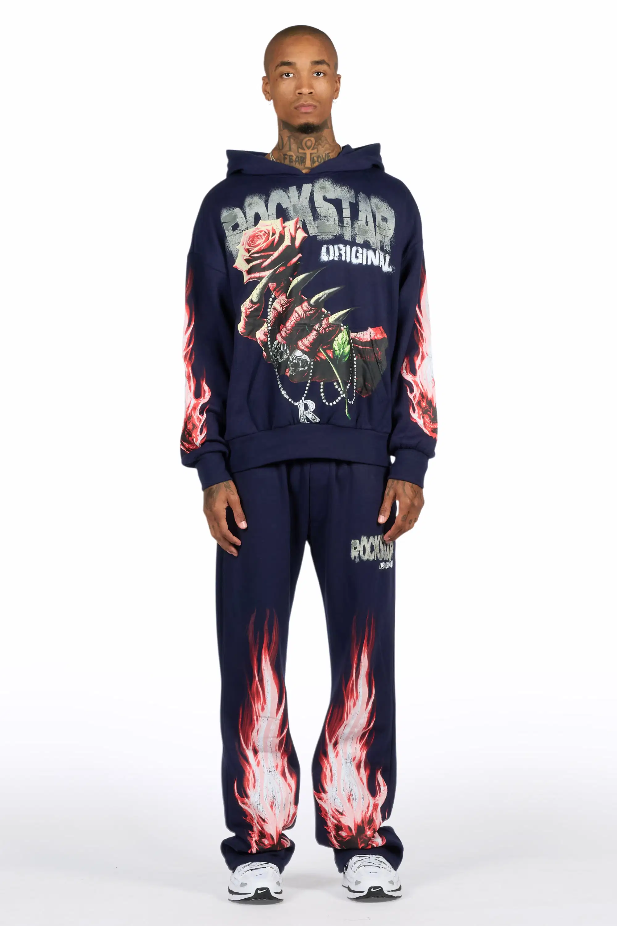 Azyrx Navy Hoodie/Baggy Pant Track Set - Image 2