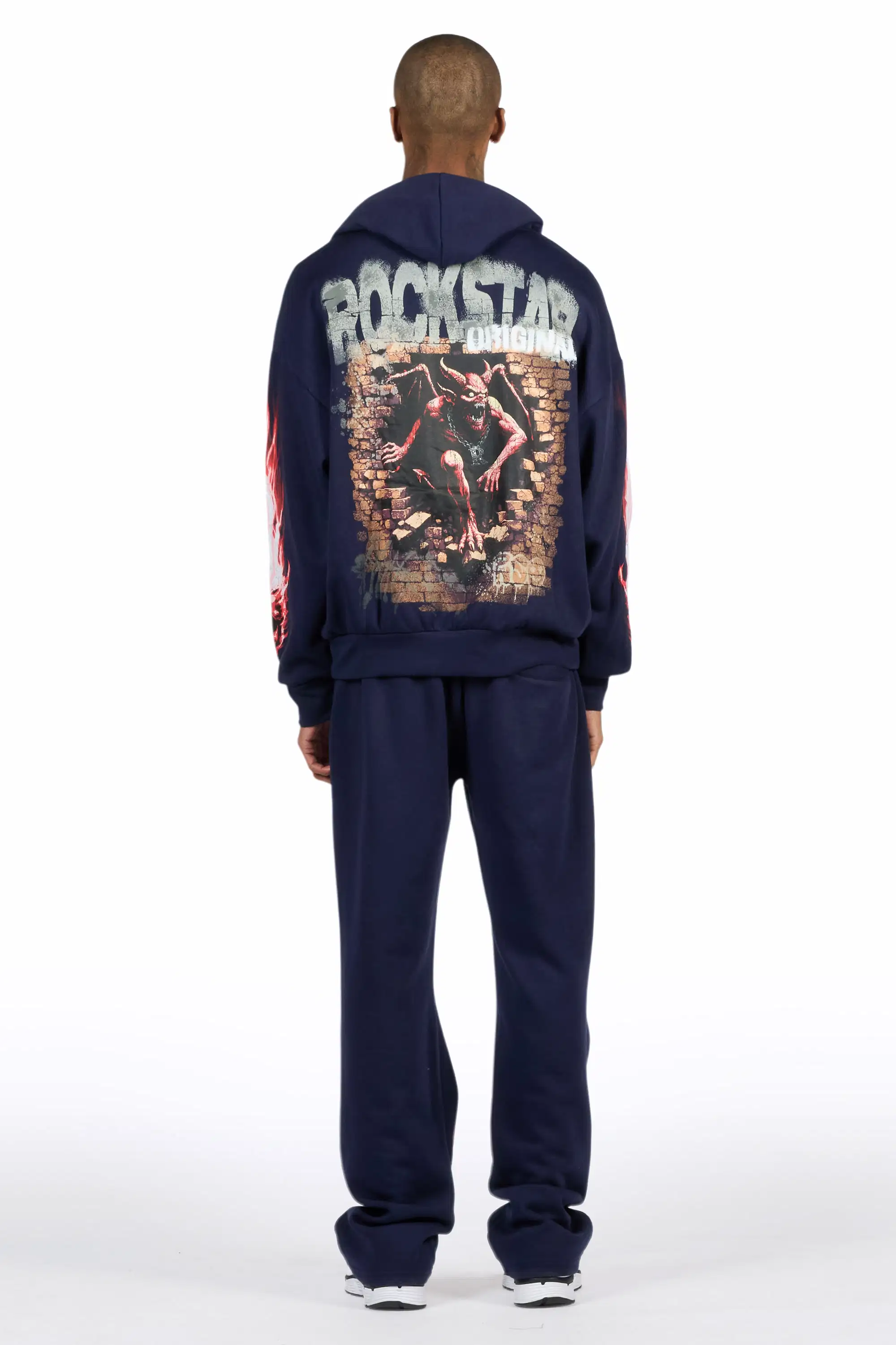 Azyrx Navy Hoodie/Baggy Pant Track Set - Image 3
