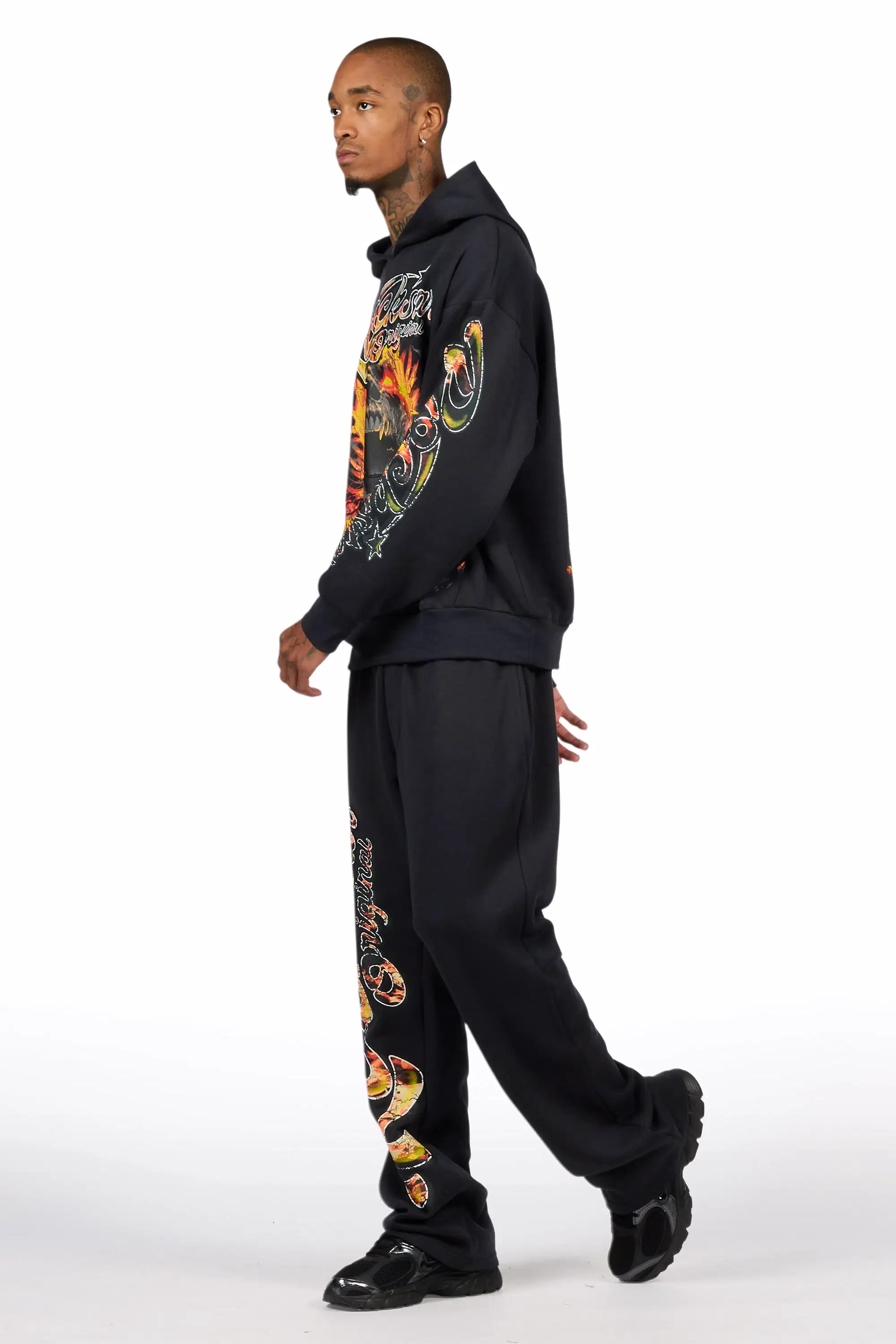 Flamer Charcoal Hoodie/Baggy Pant Track Set - Image 5