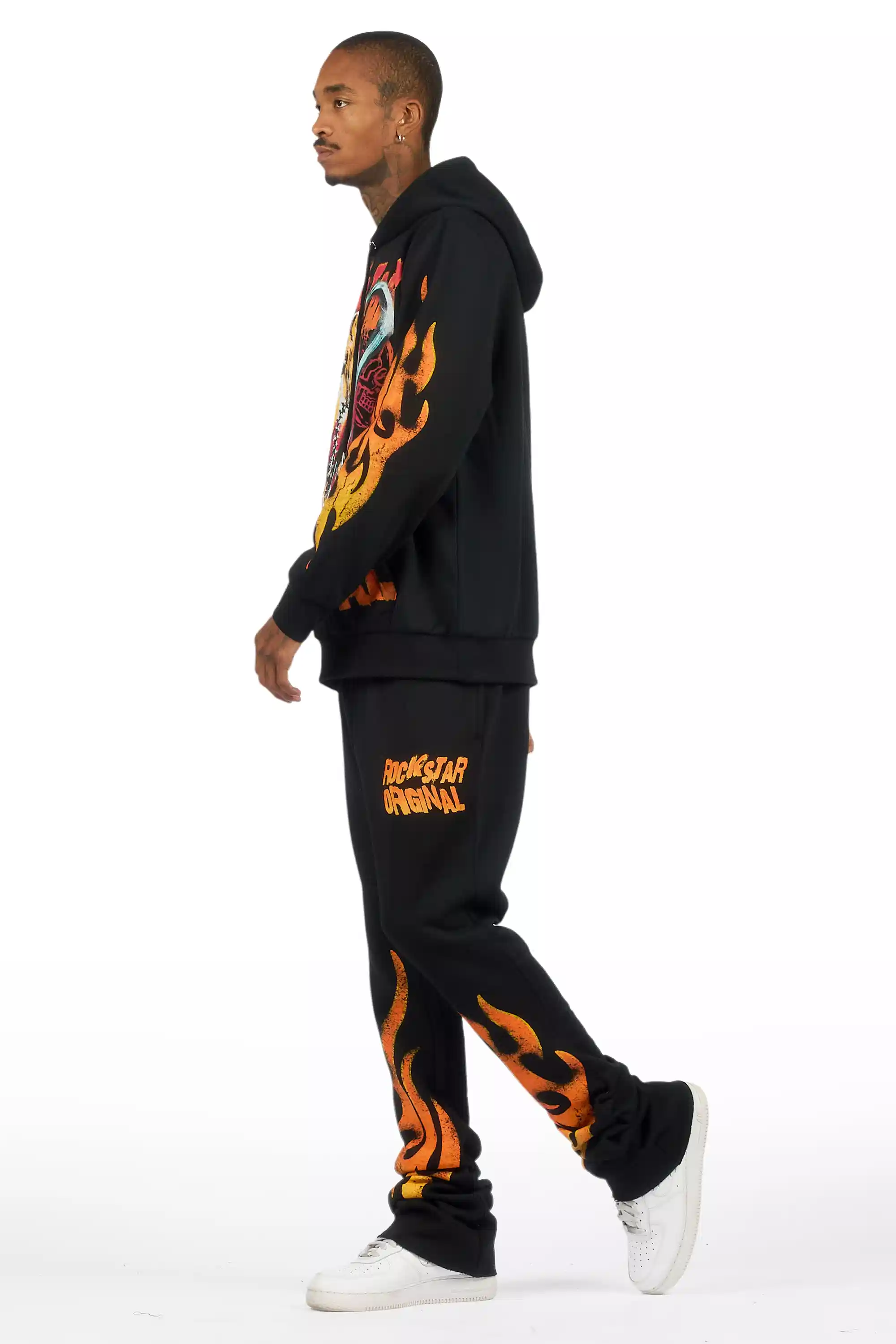Zo Black Hoodie/Stacked Pant Track Set - Image 7