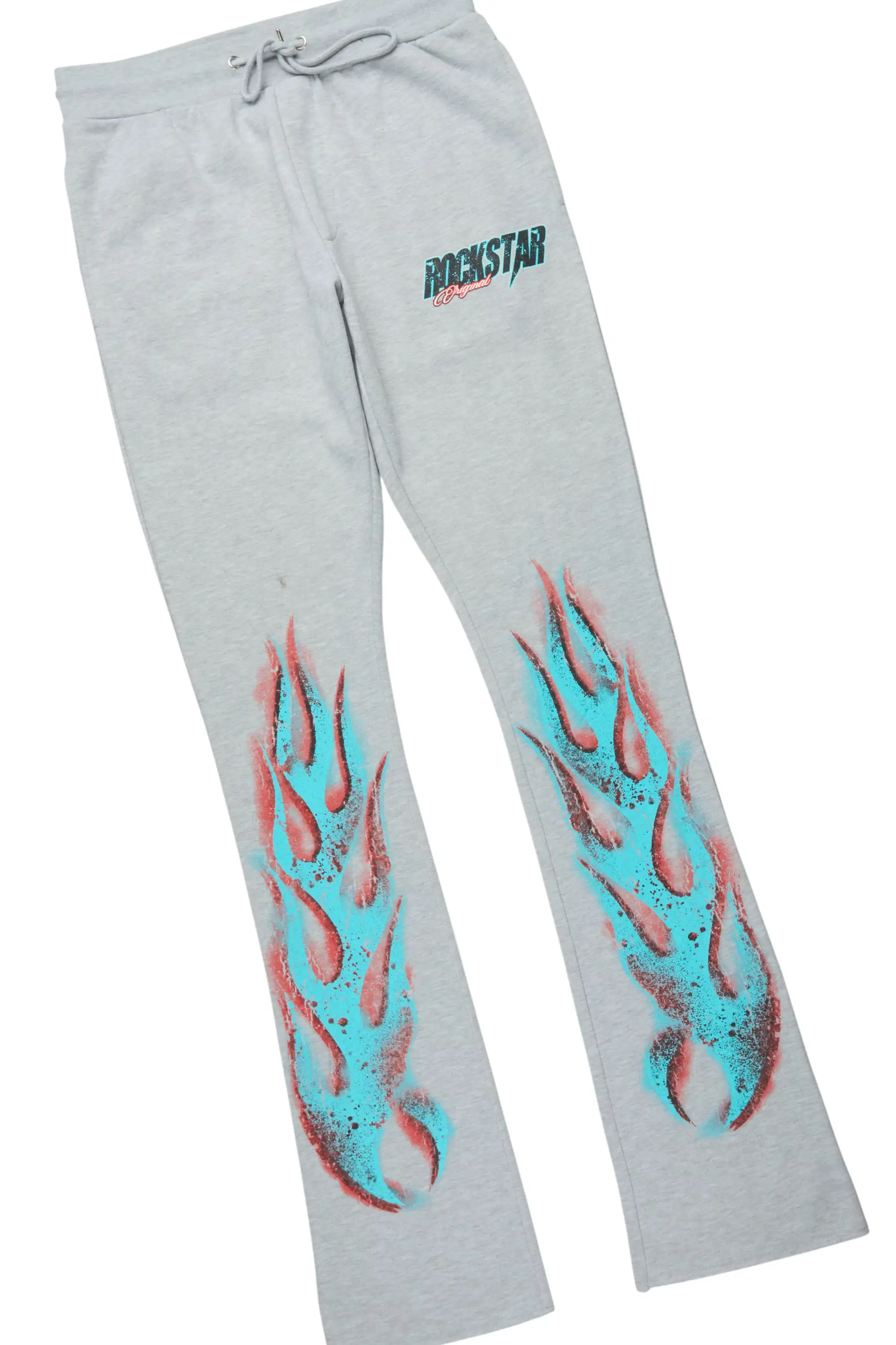 Kruz Heather Grey Hoodie/Stacked Pant Track Set - Image 7