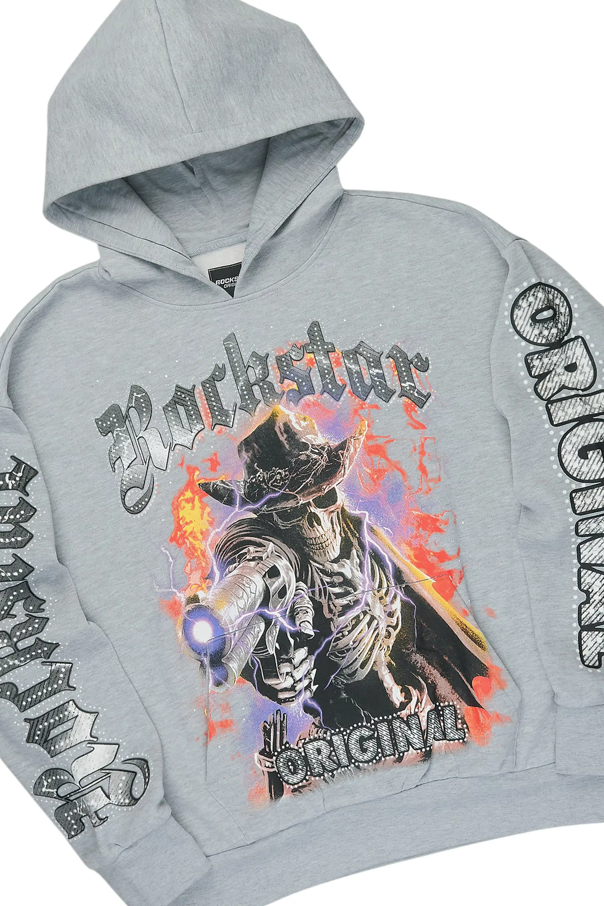 Krome Heather Grey Hoodie/Baggy Pant Track Set - Image 6