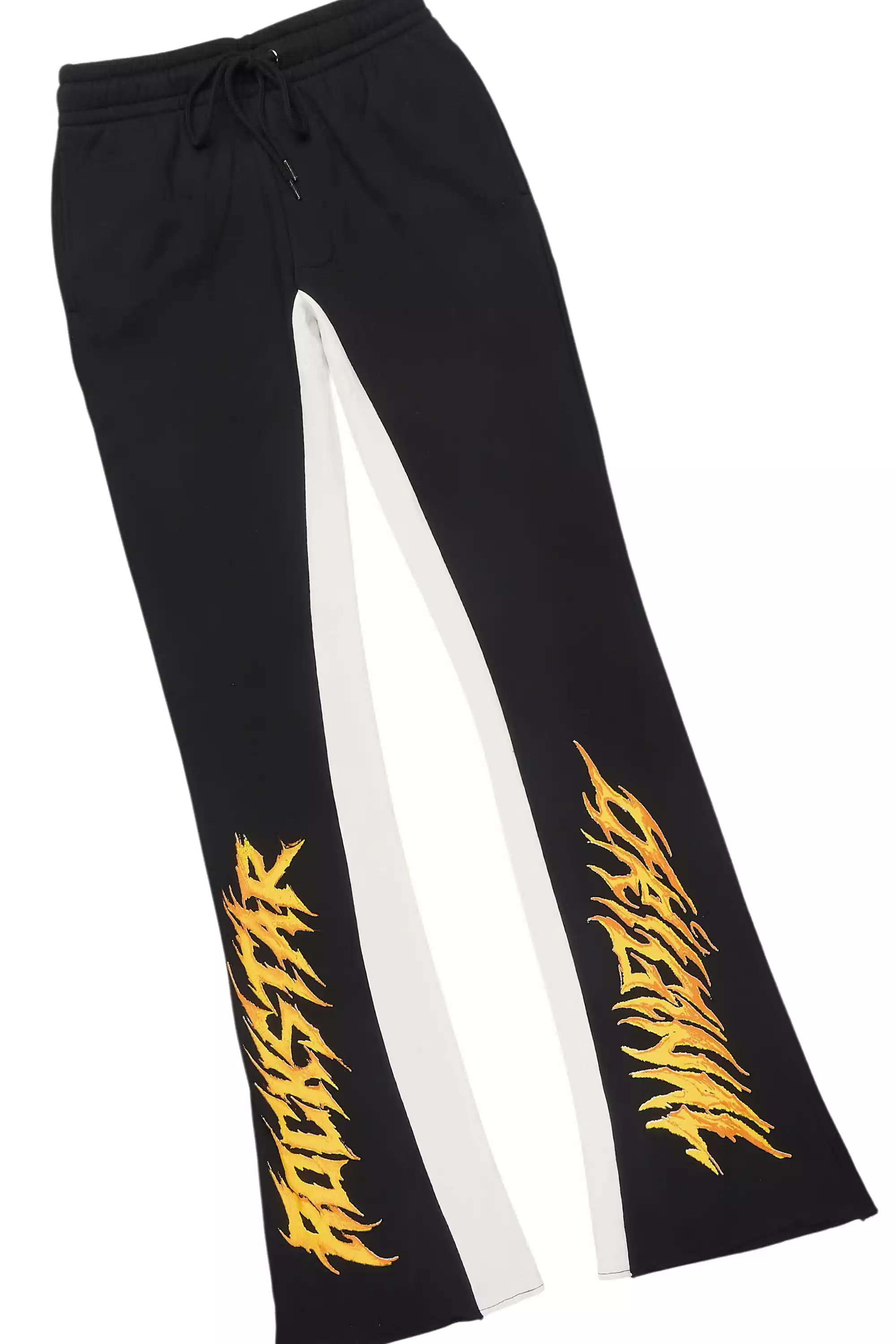 Nelz Black/Orange Graphic Hoodie/Baggy Track Pant Set - Image 7