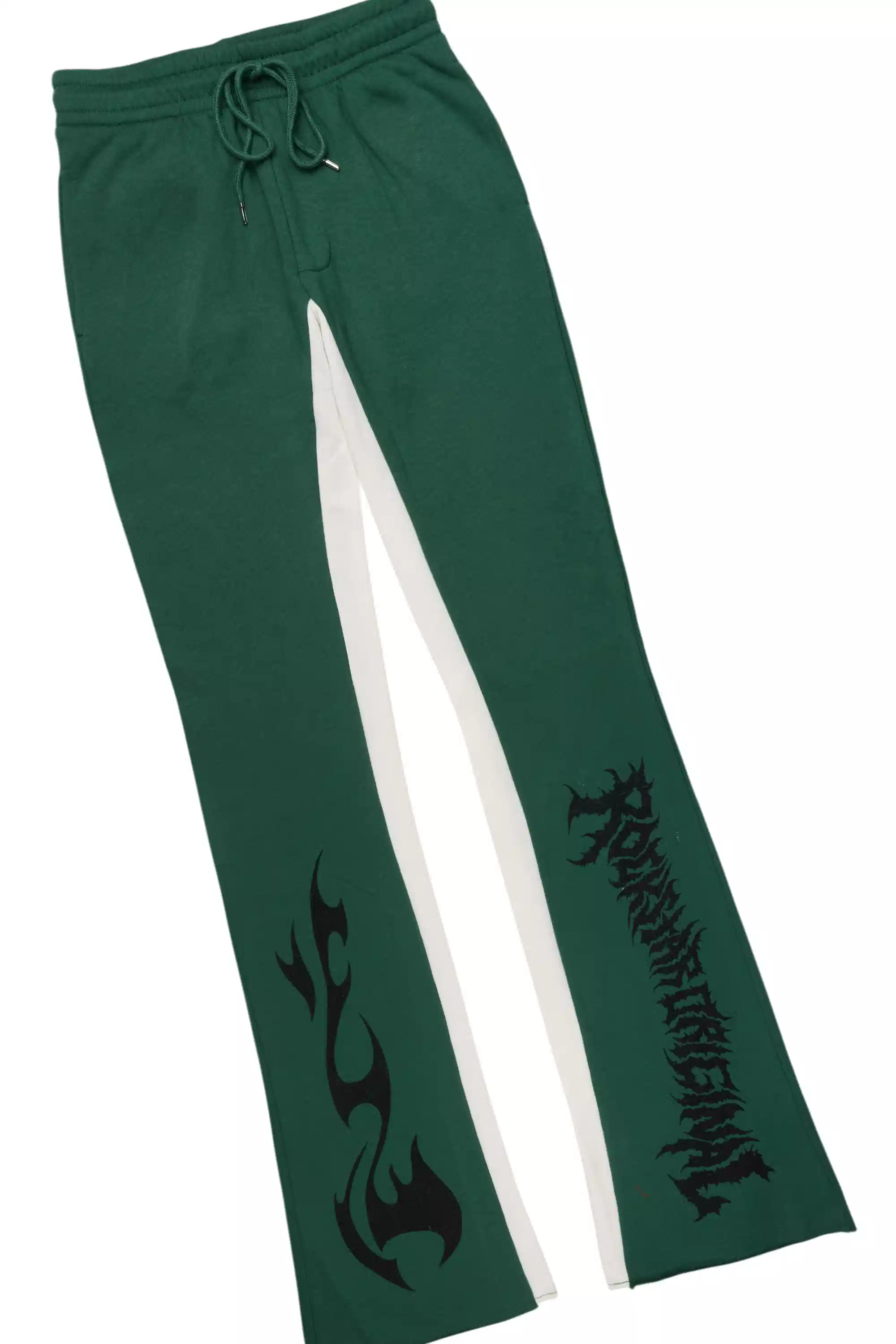Deathrow White/Green Hoodie/Stacked Track Set - Image 8