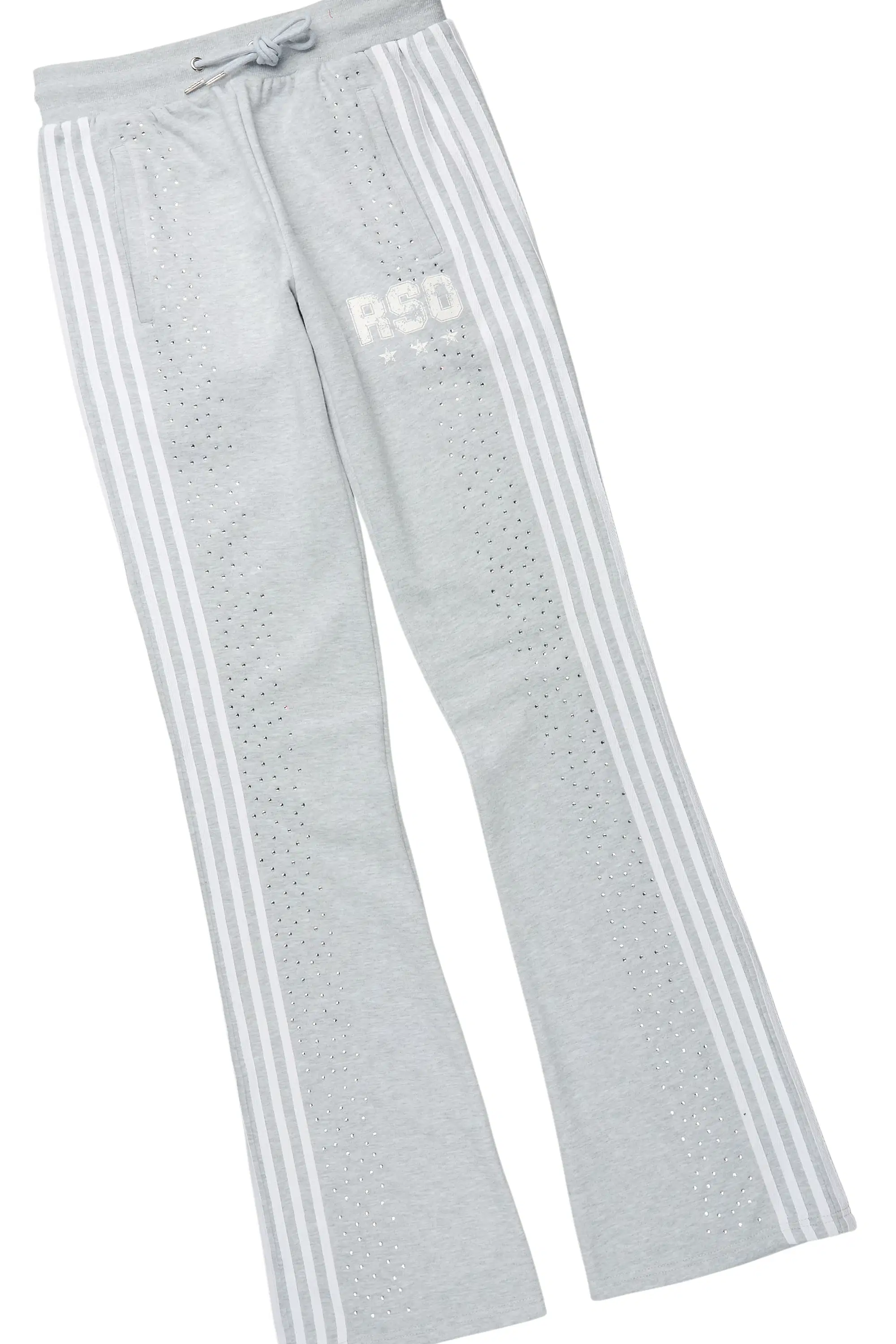 Tylla Grey Rhinestone Hoodie/Baggy Pant Track Set - Image 8