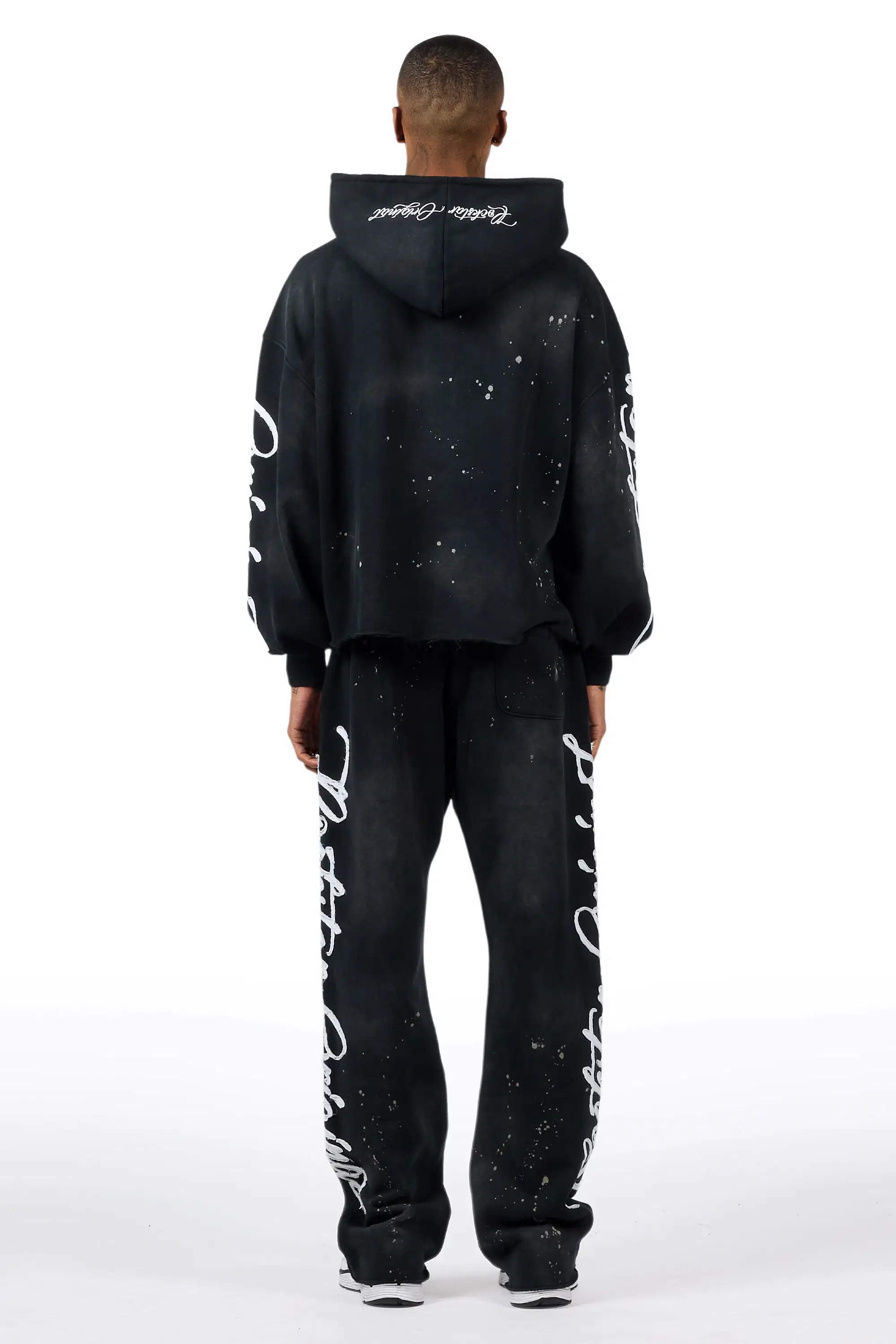Hanif Vintage Black Hoodie/Stacked Pant Track Set - Image 4