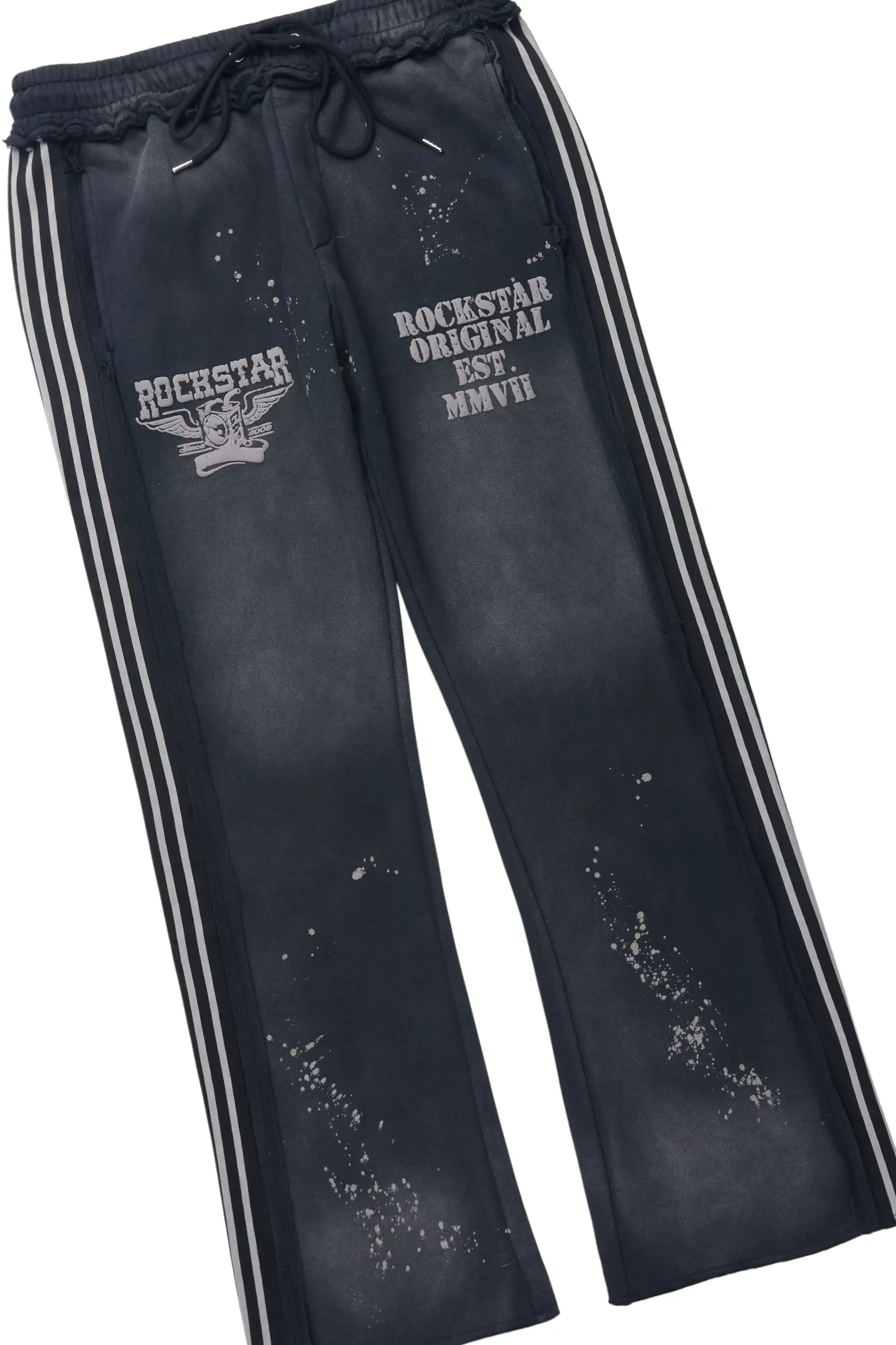 Manier Vintage Black Hoodie/Stacked Pant Track Set - Image 9