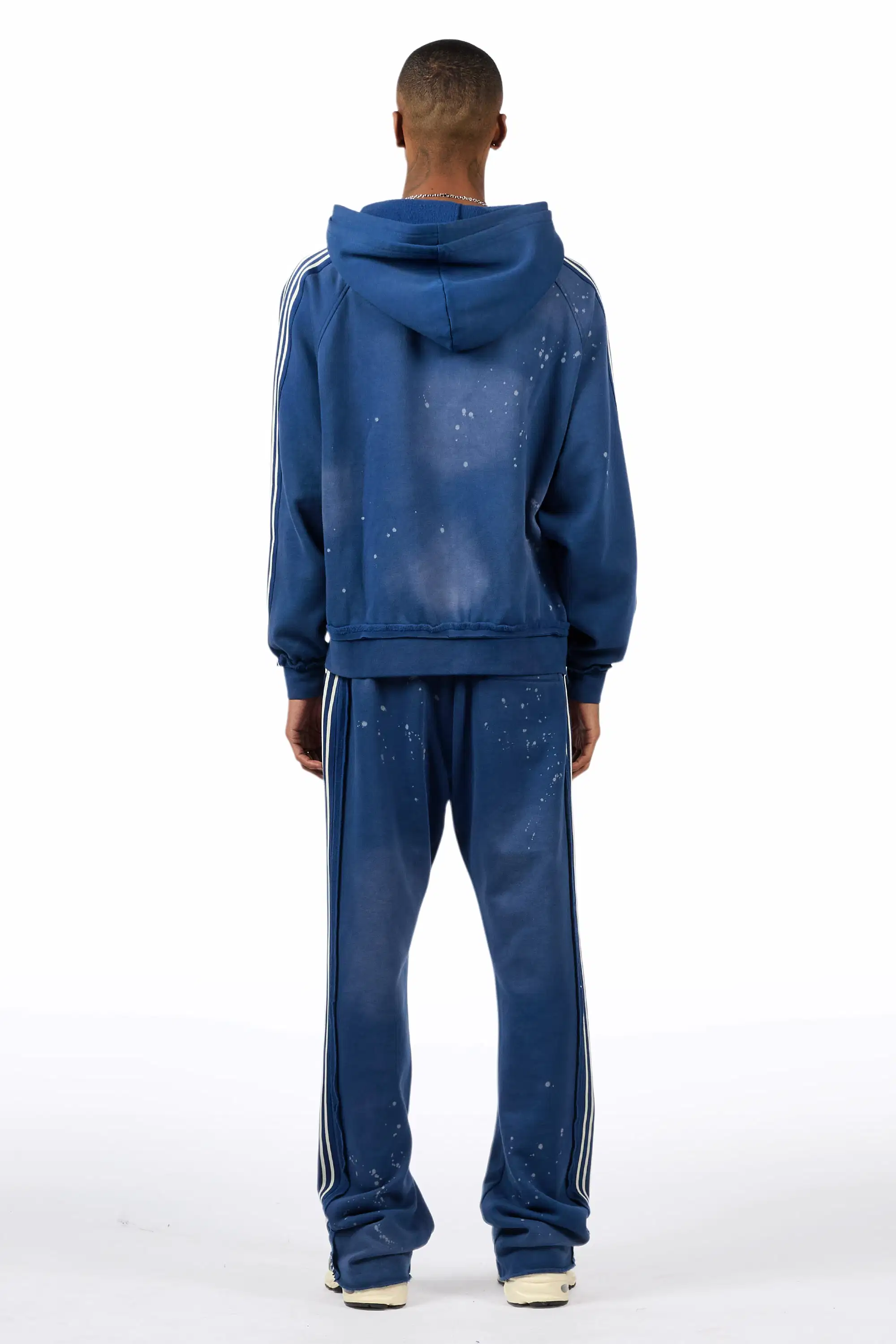 Manier Vintage Navy Hoodie/Stacked Pant Track Set - Image 6