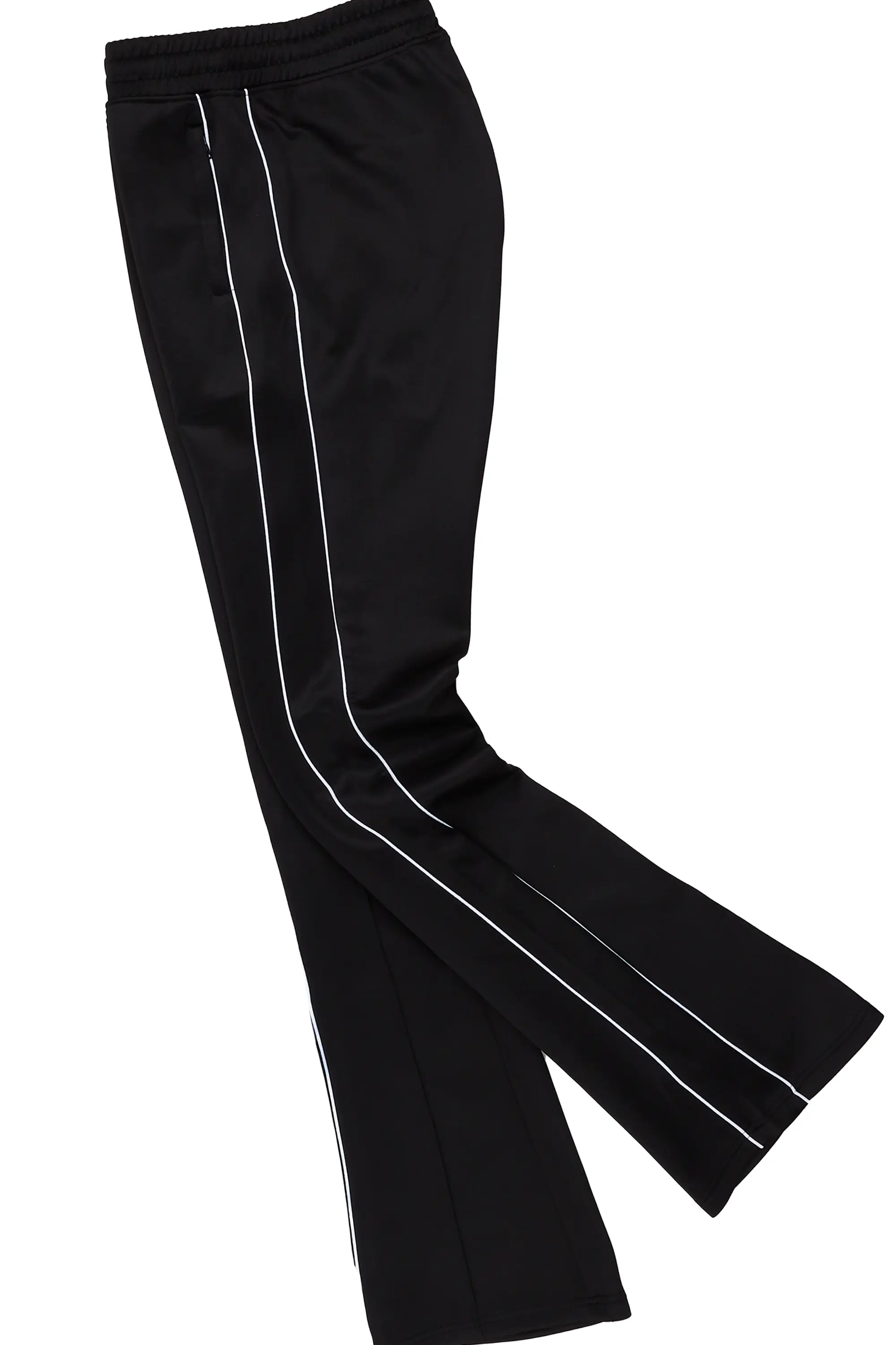 Race Black Hoodie Stacked Flare Track Set - Image 11