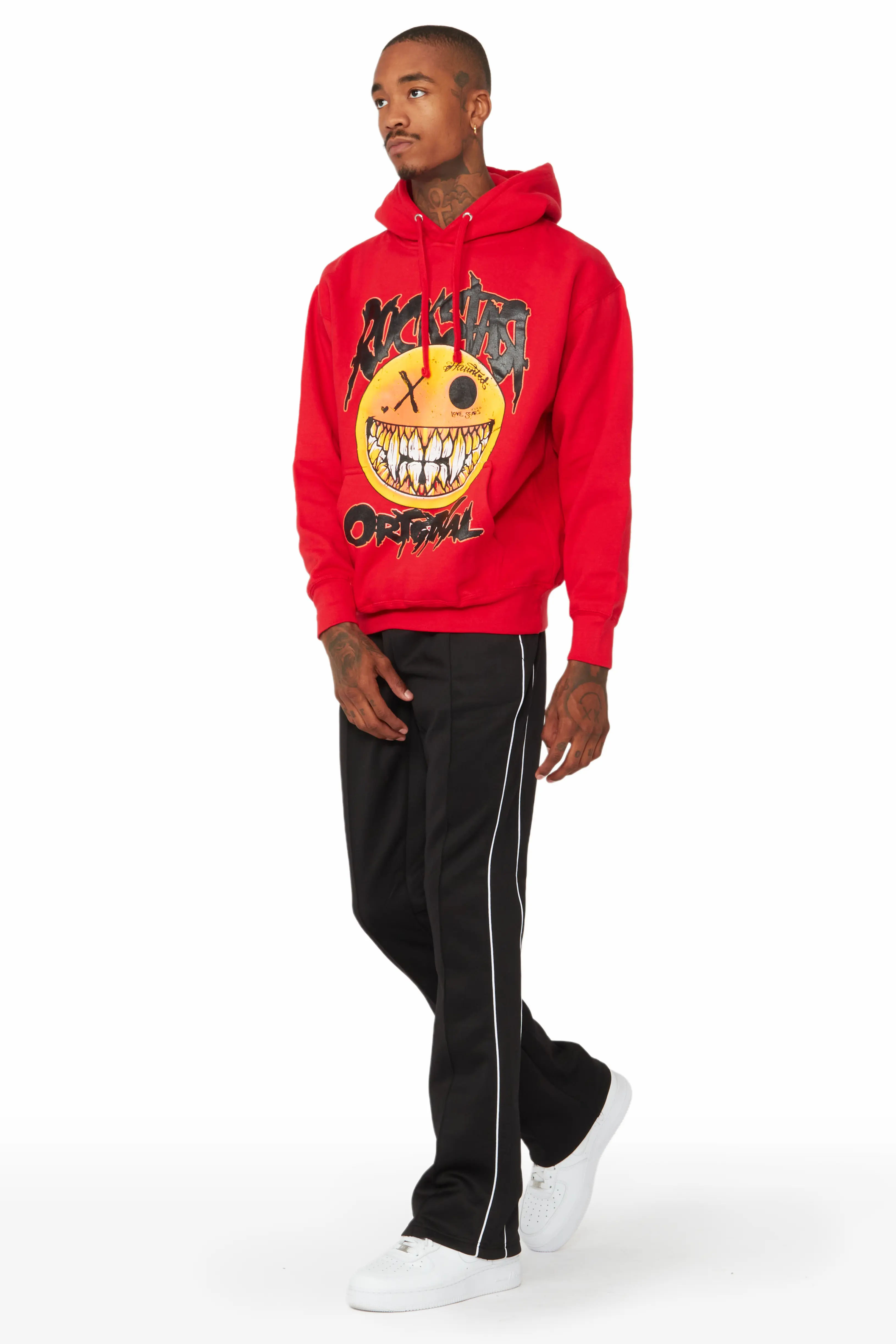 Fraust Red/Black Graphic Hoodie Track Pant Set - Image 5