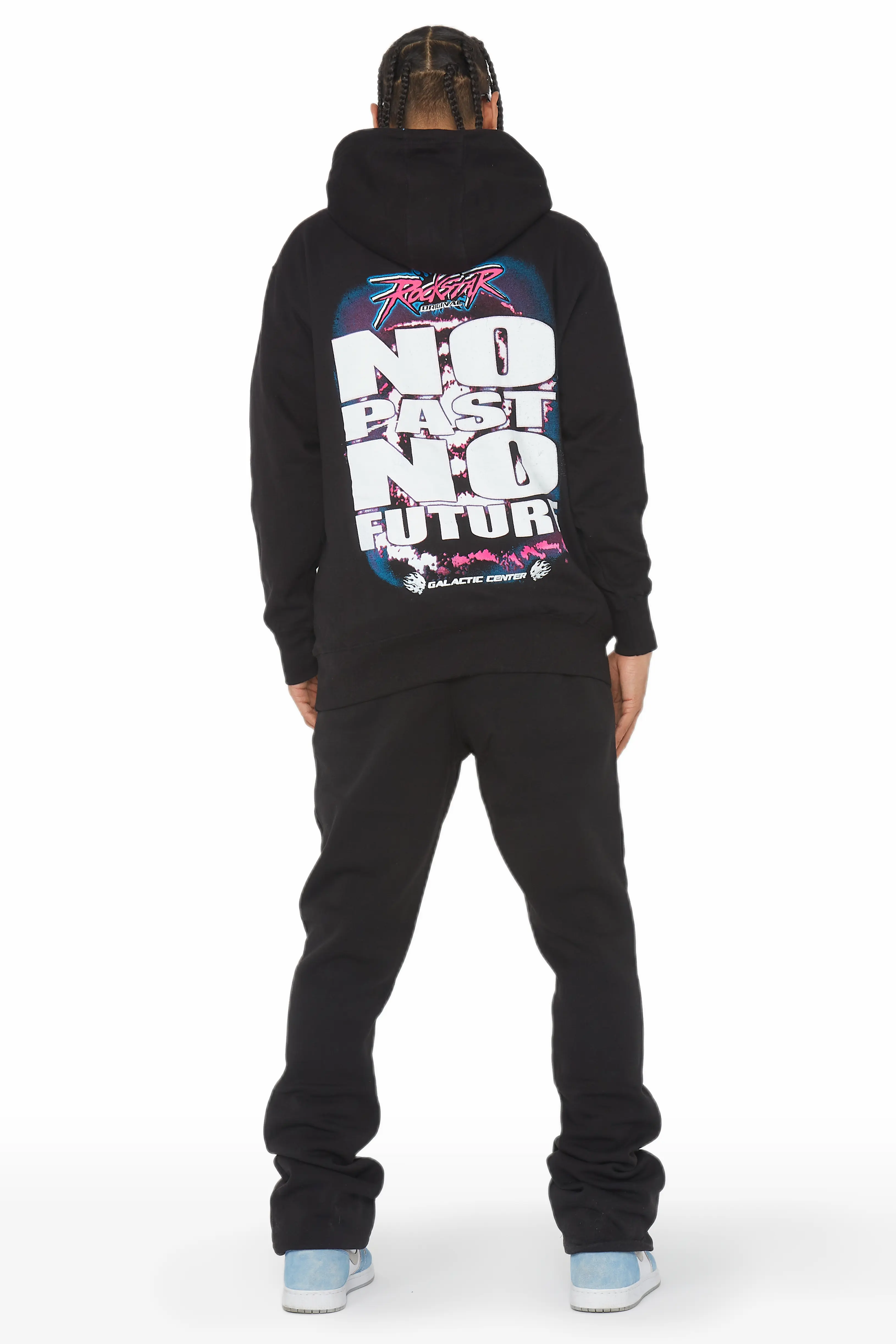 Jeton Black Graphic Hoodie Track Pant Set - Image 4