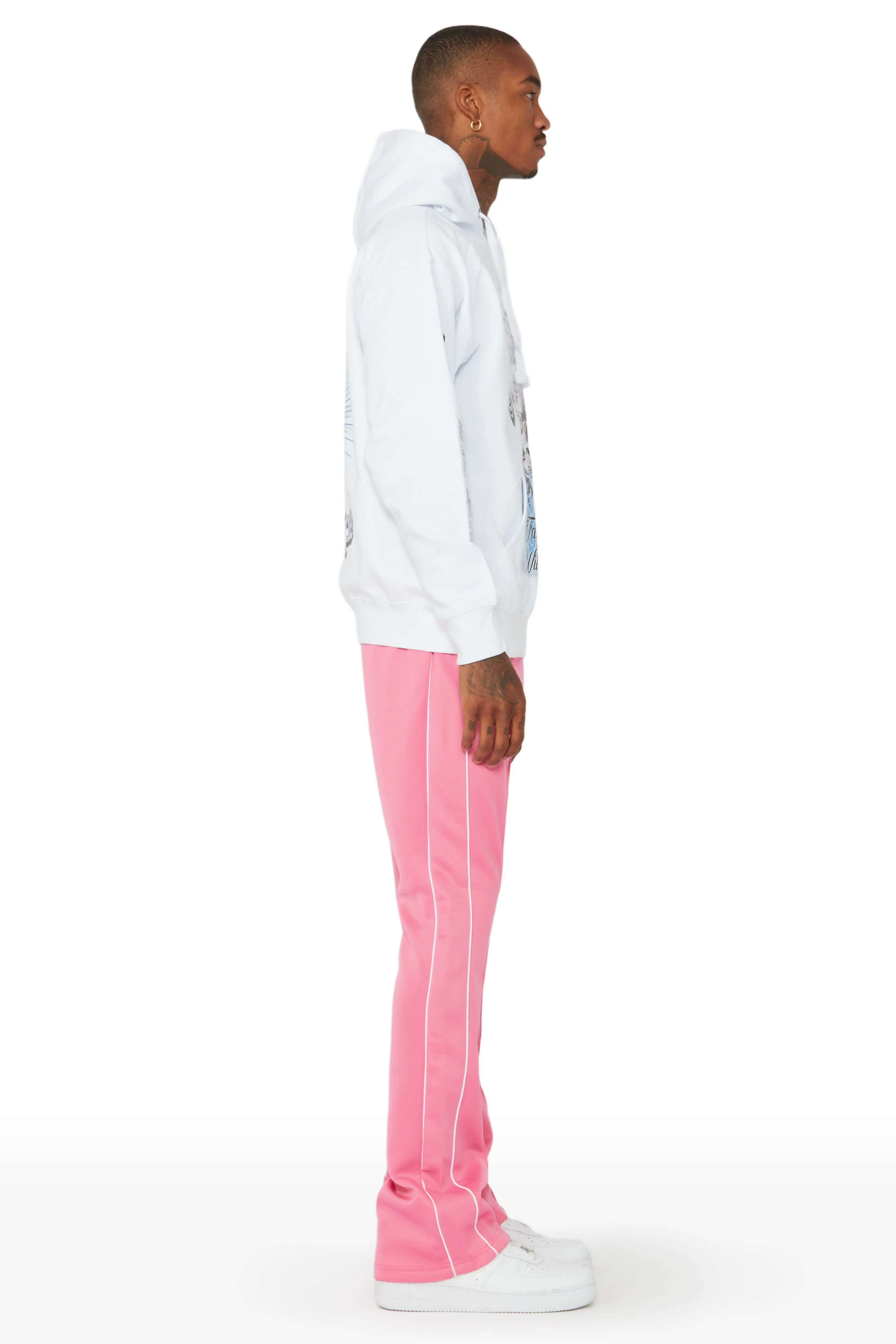Kimball White/Pink Graphic Hoodie/Track Pant Set - Image 4