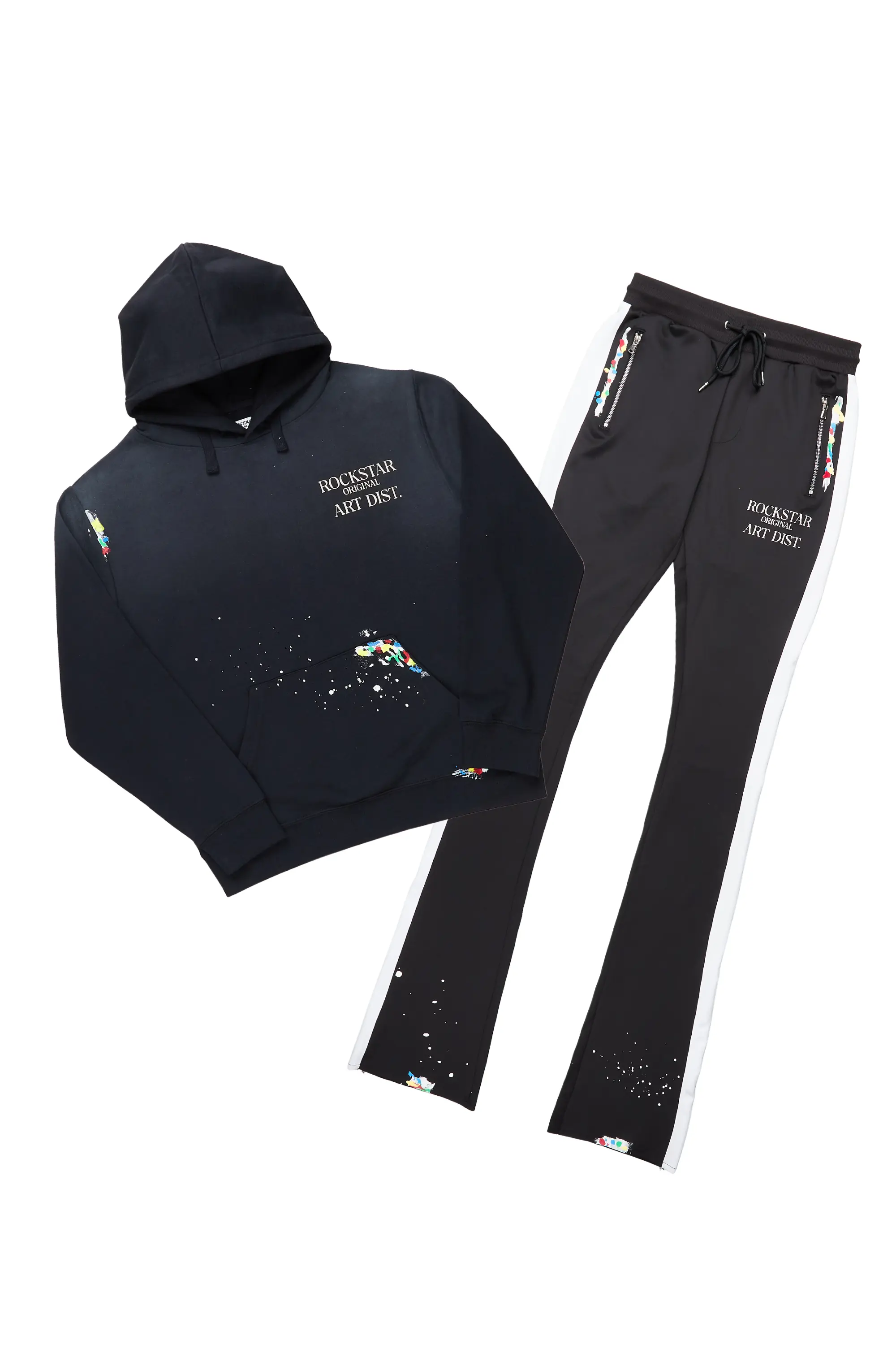 Mumford Black Super Stacked Pant Set - Image 2