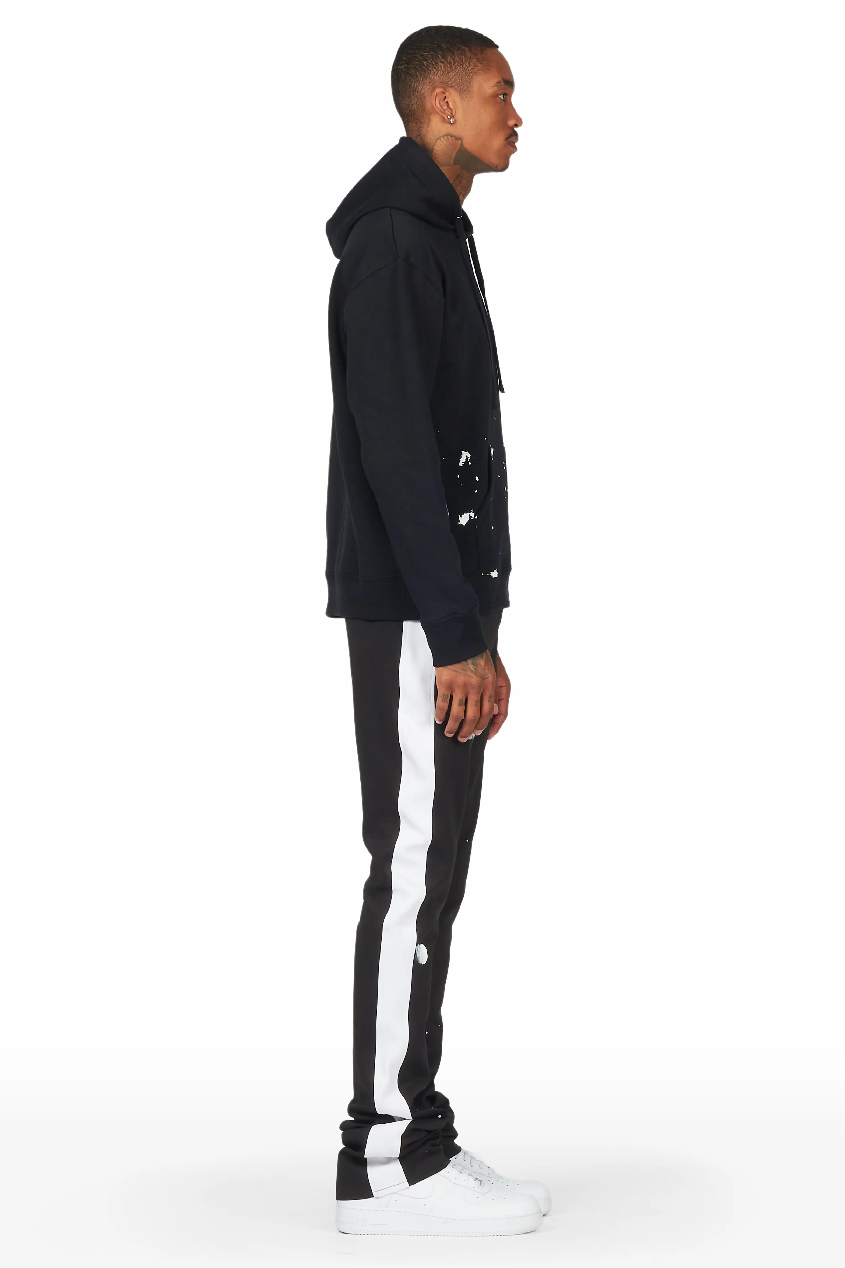 Raffer Black Hoodie/Super Stacked Flare Pant Set - Image 4