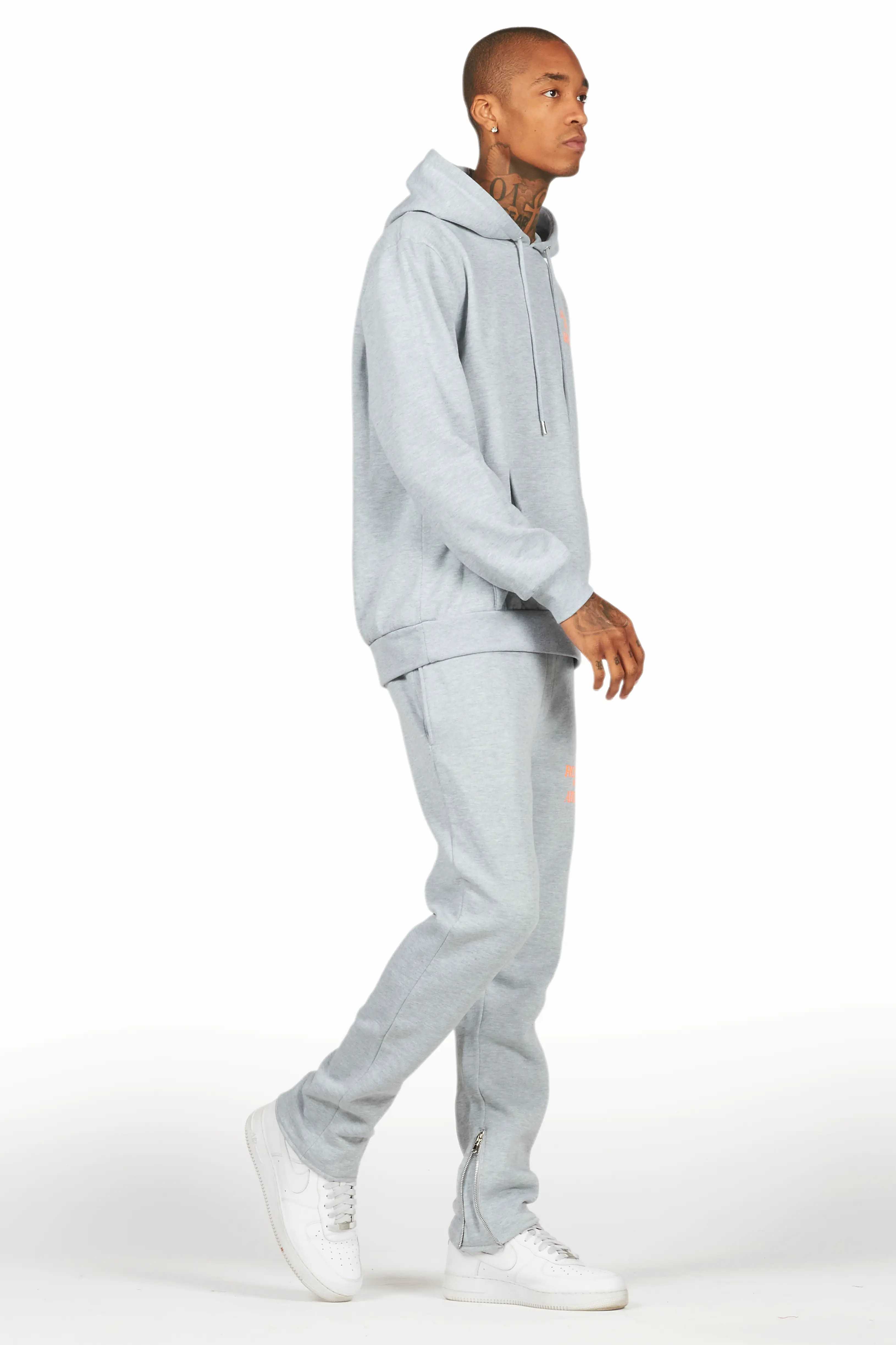 Briggs Grey/Orange Hoodie/Slim Fit Track Set - Image 6