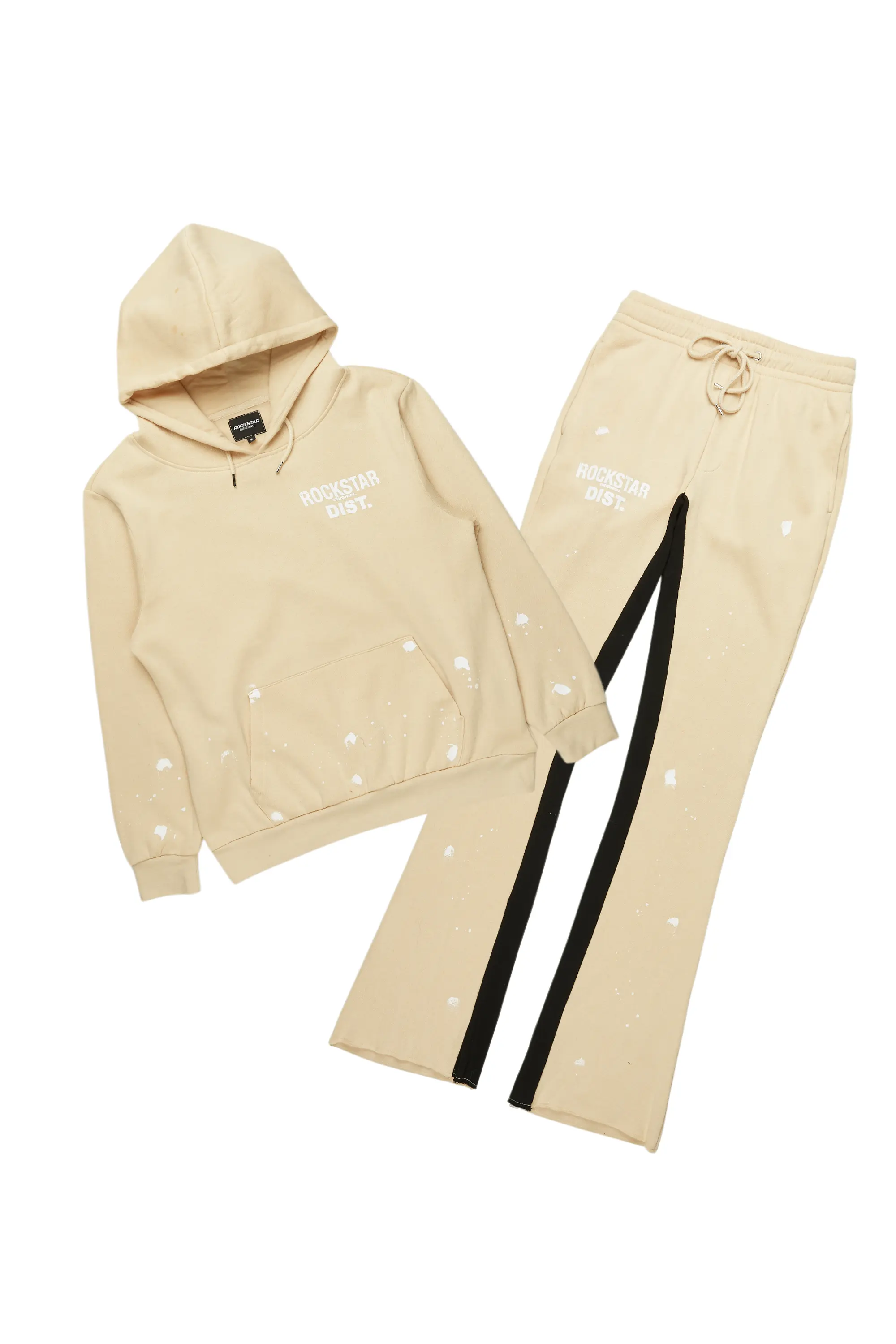 Raffer Beige Hoodie Baggy Fit Pant Track Set - Image 2