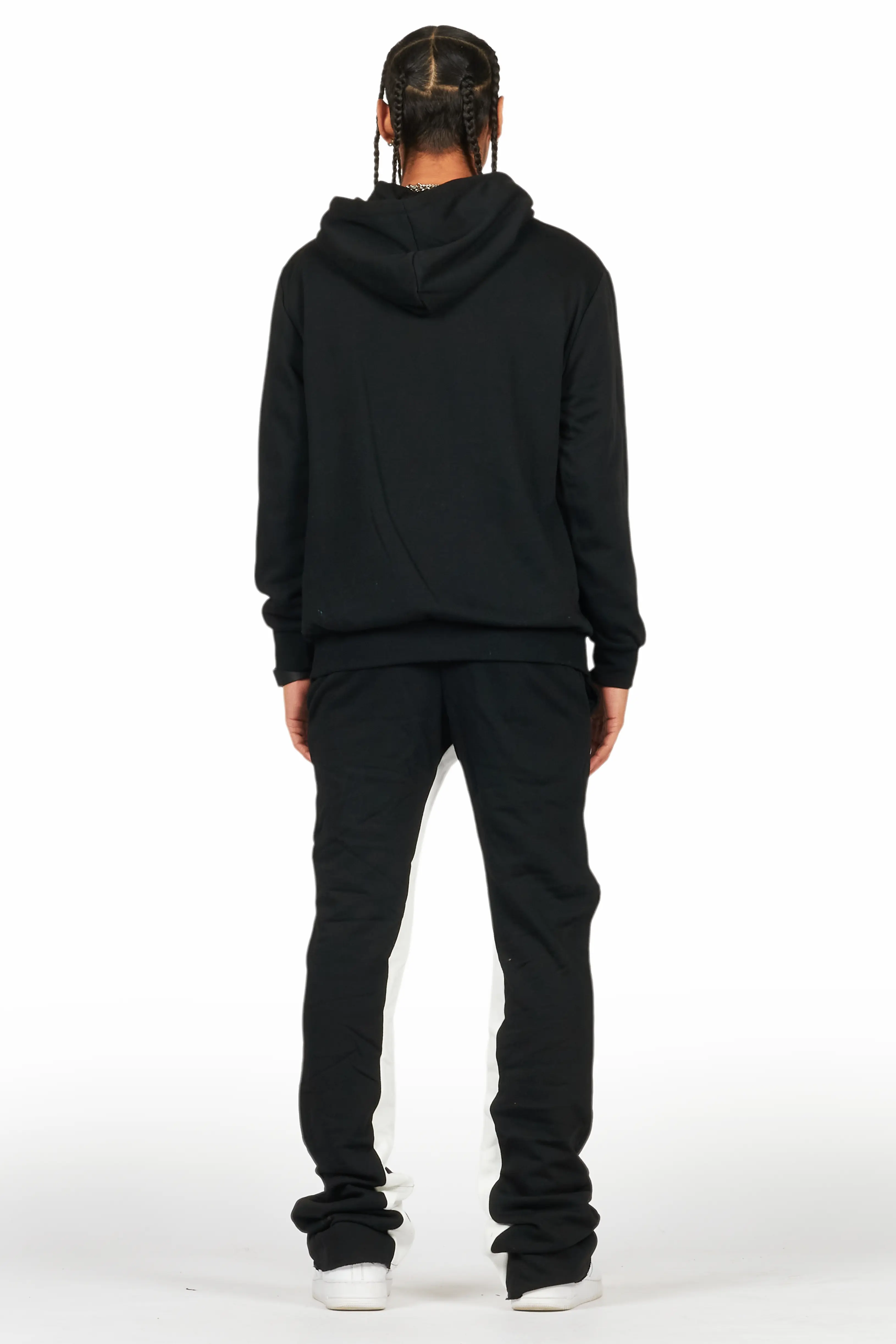 Raffer Black/White Hoodie Baggy Fit Pant Track Set - Image 4