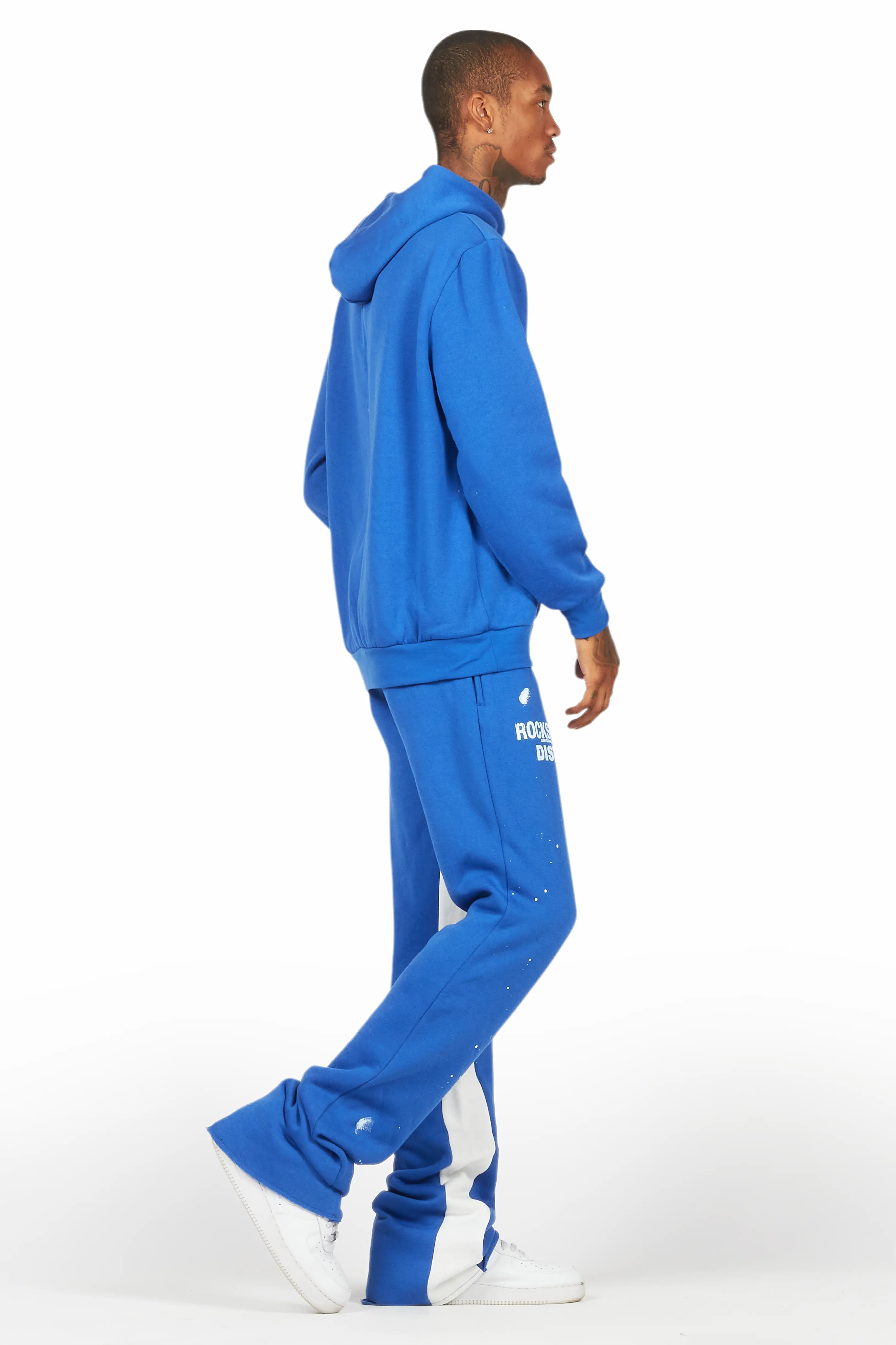Raffer Royal Blue Hoodie Baggy Fit Pant Track Set - Image 3