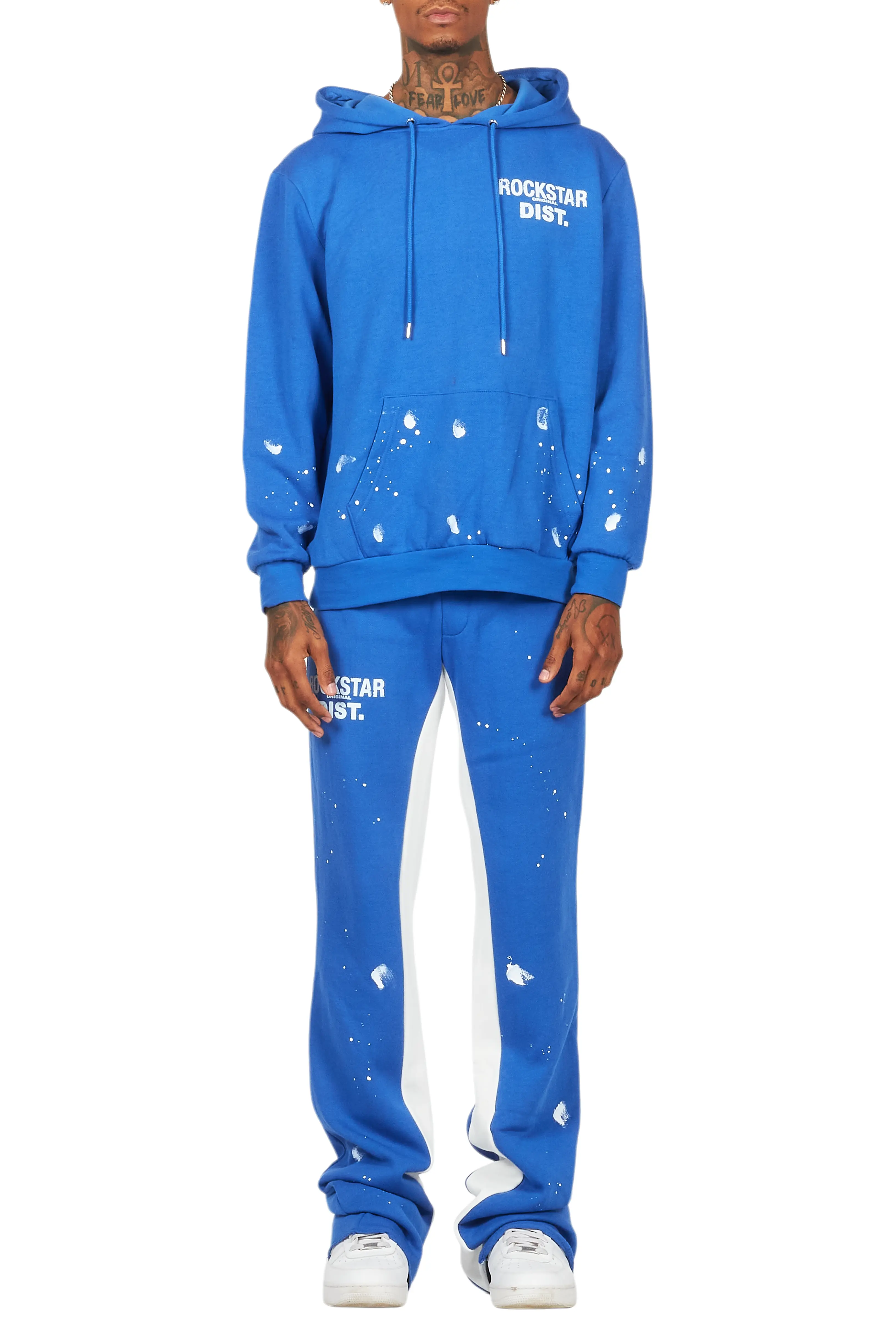 Raffer Royal Blue Hoodie Baggy Fit Pant Track Set - Image 9