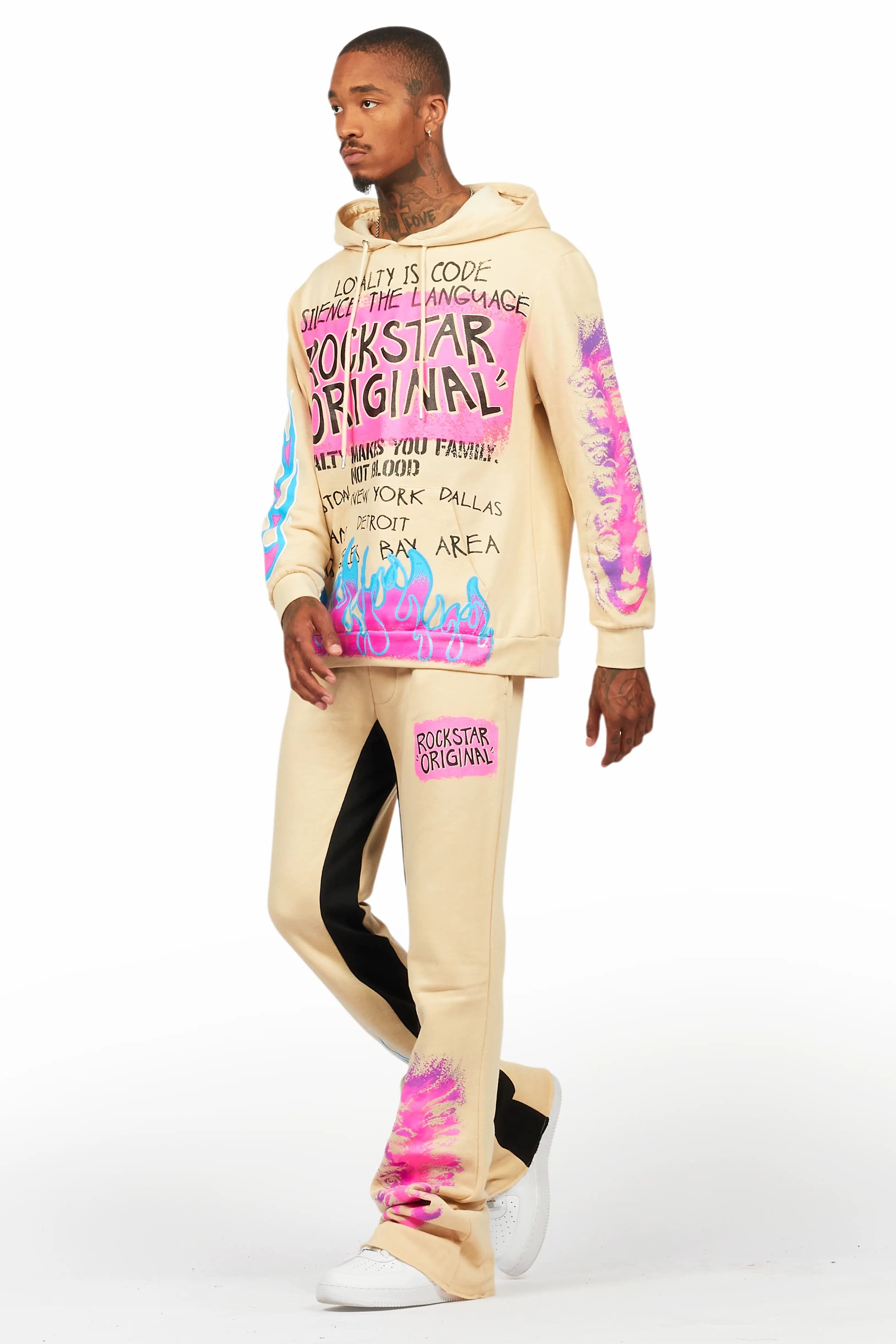 Beno Beige Hoodie/Baggy Track Pant Set - Image 5