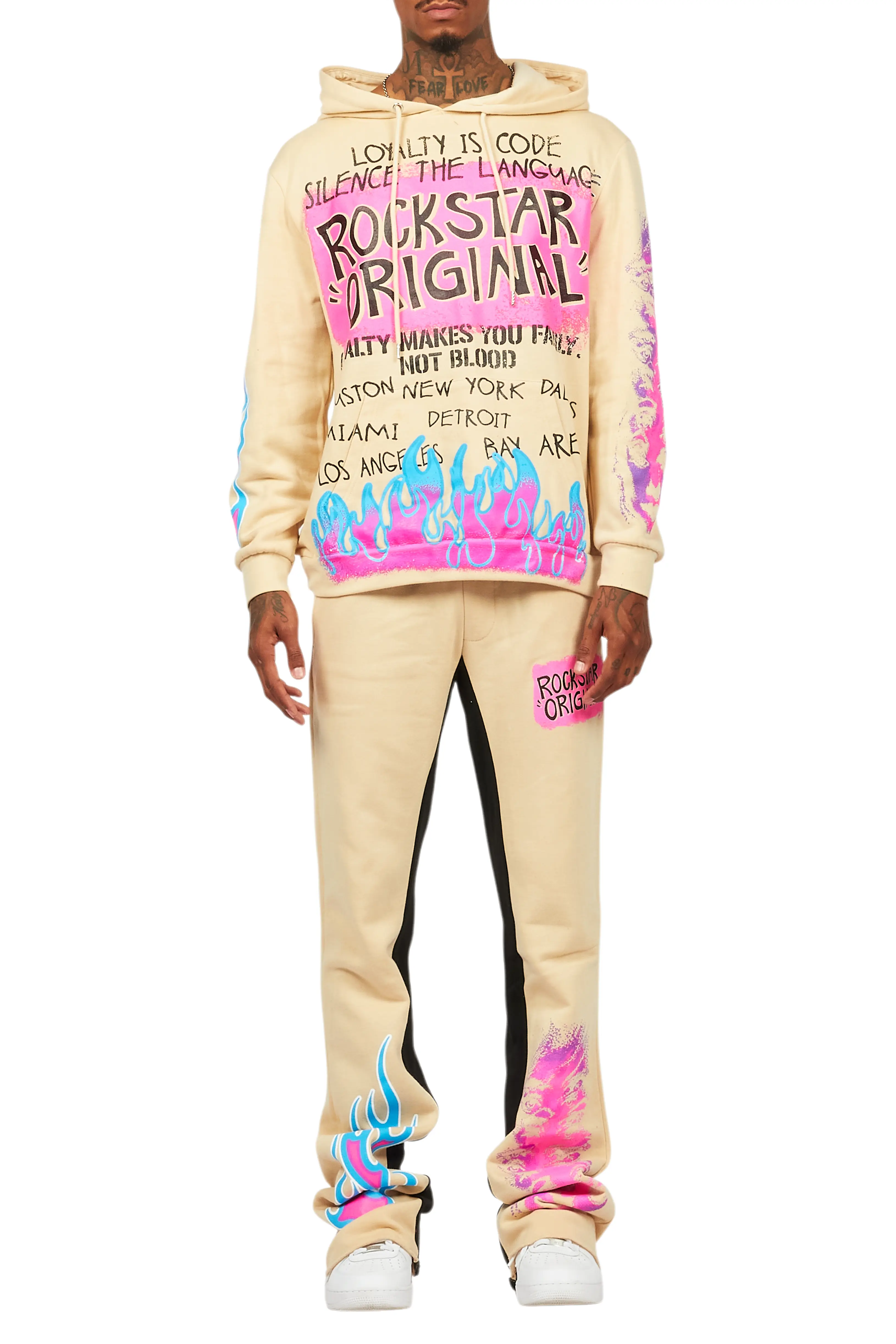 Beno Beige Hoodie/Baggy Track Pant Set - Image 9