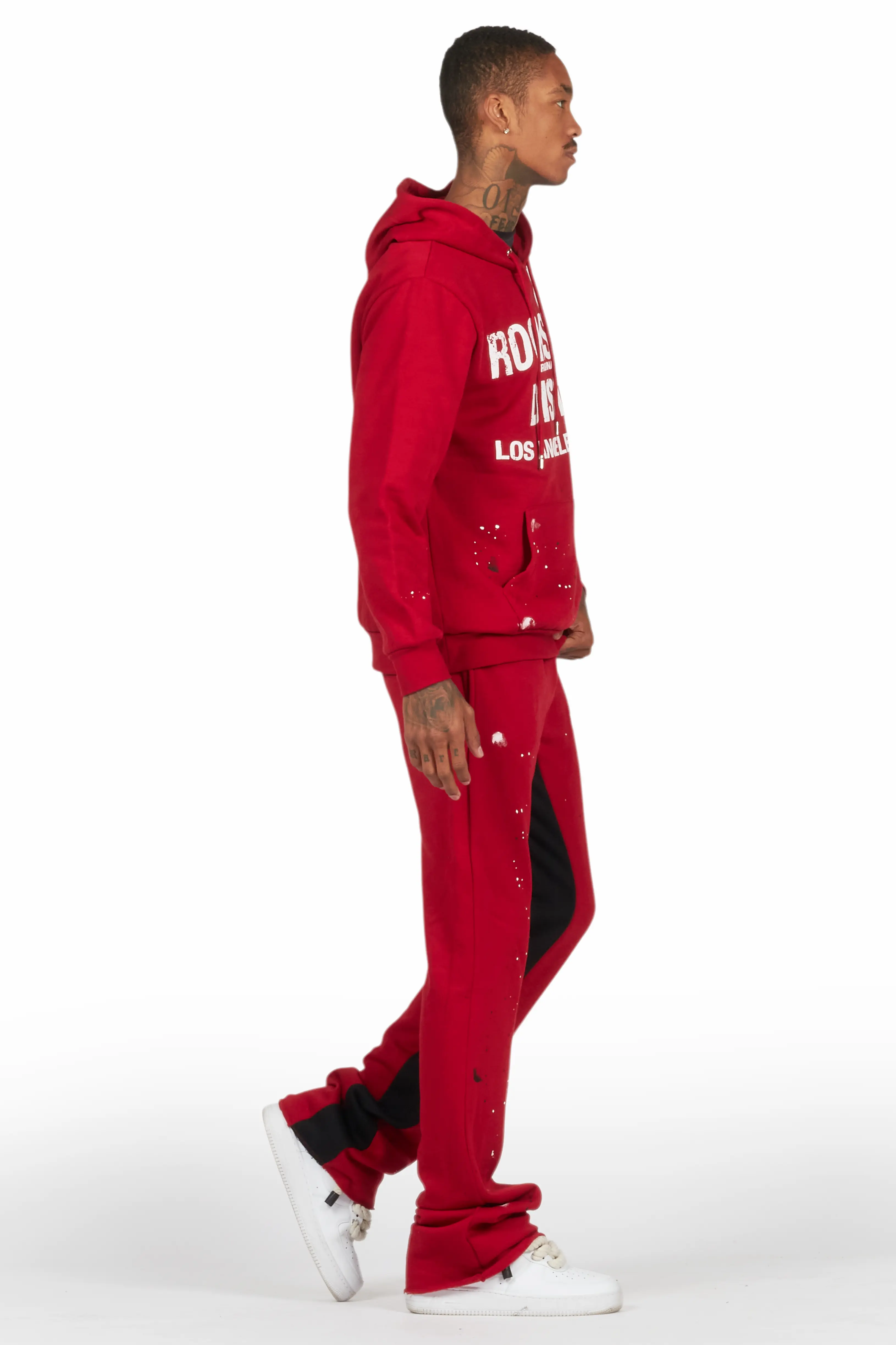 Scottie Burgundy Hoodie/Baggy Track Pant Set - Image 3