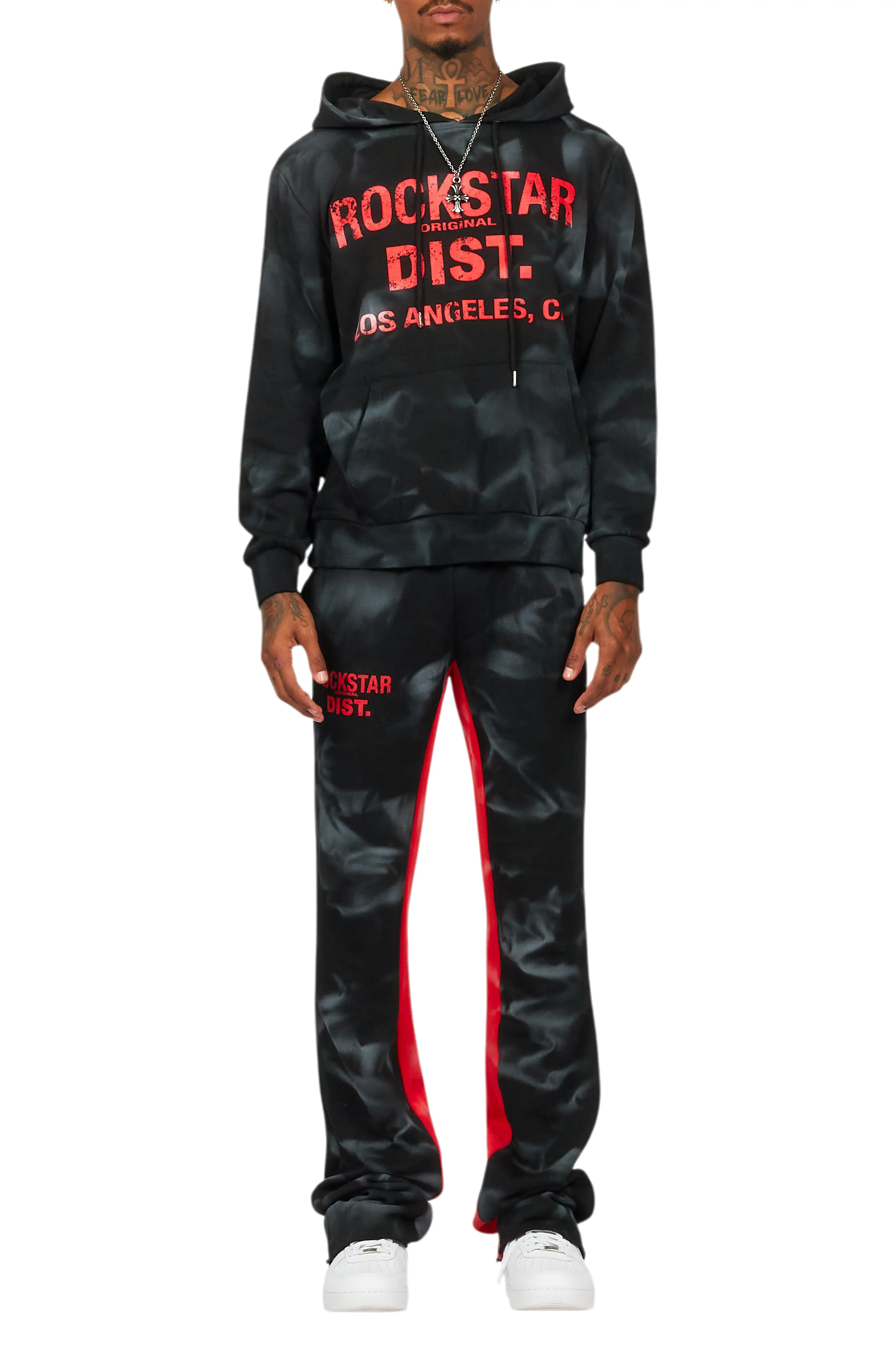 Nelly Black/Red Hoodie/Baggy Track Pant Set - Image 9